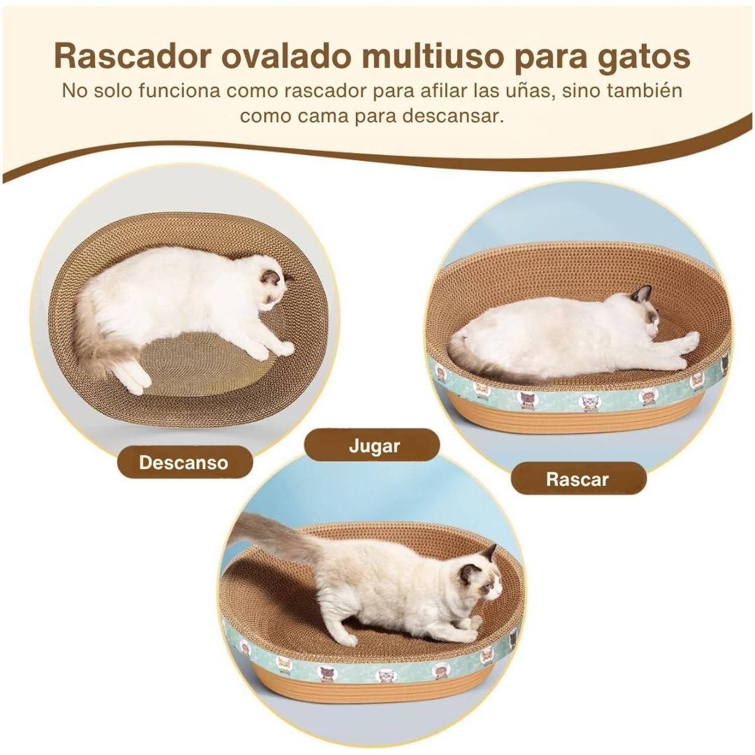 CAMA RASCADOR REDONDO PARA GATO CORRUGADO DE ALTA DENSIDAD 45X45CM - 4