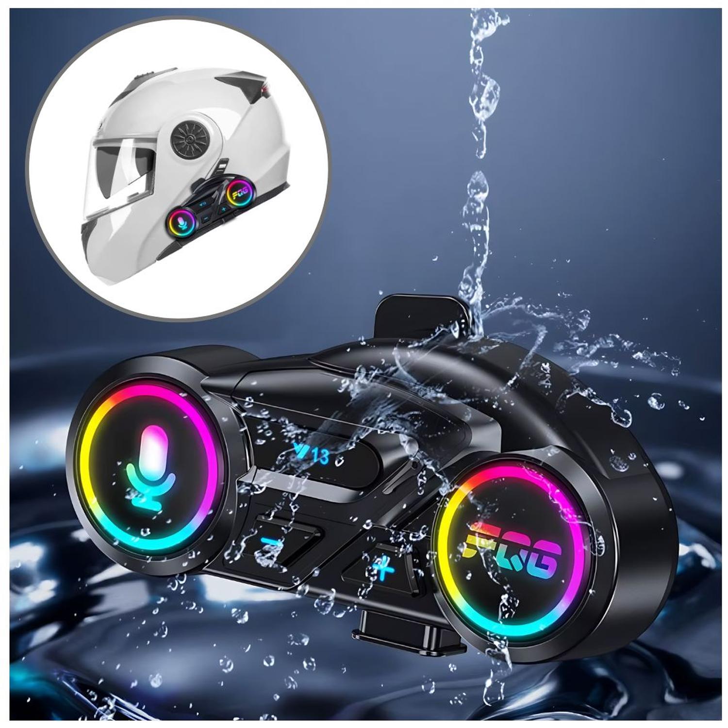 AUDÍFONOS BLUETOOTH RGB PARA MOTO DEPORTIVO Y13 CON MICRÓFONO AURICULAR FM - 1