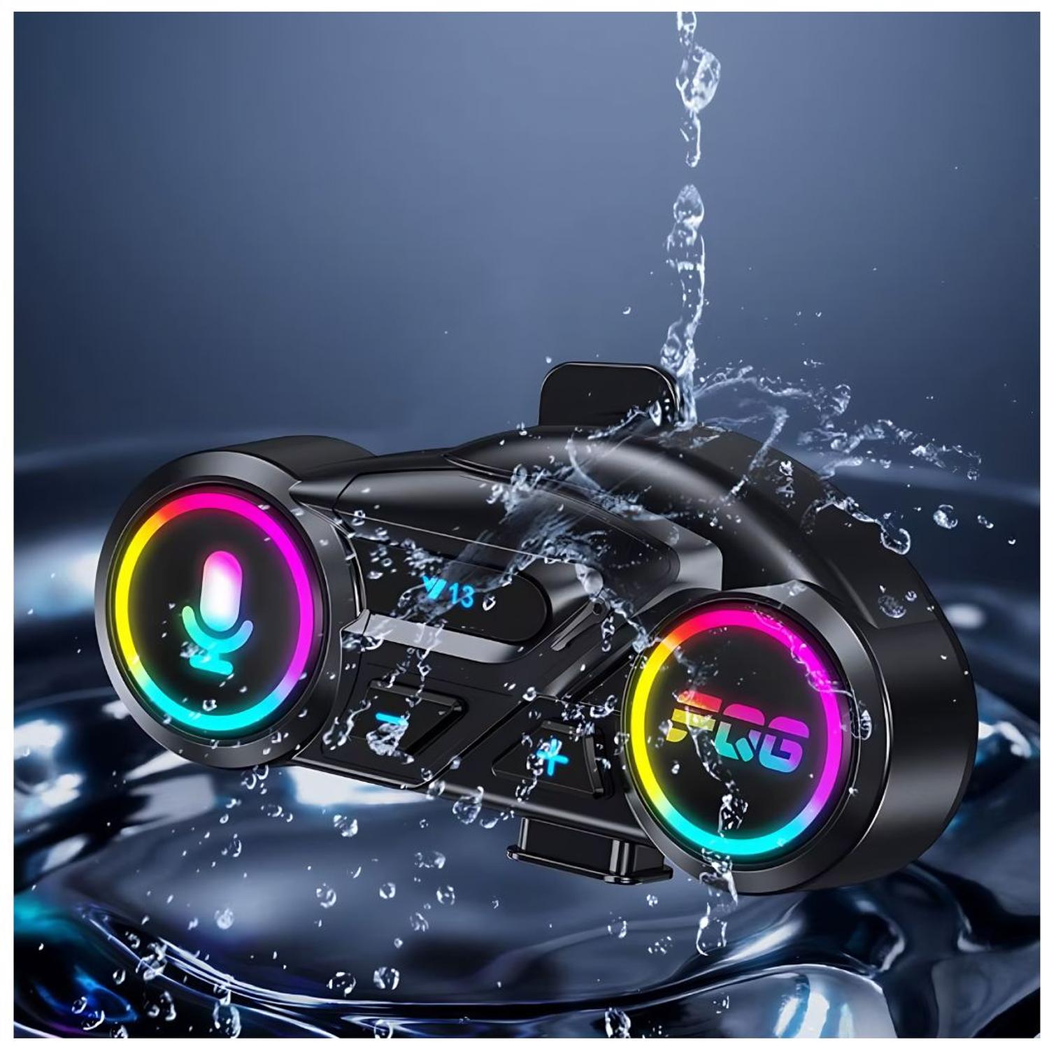 AUDÍFONOS BLUETOOTH RGB PARA MOTO DEPORTIVO Y13 CON MICRÓFONO AURICULAR FM - 3