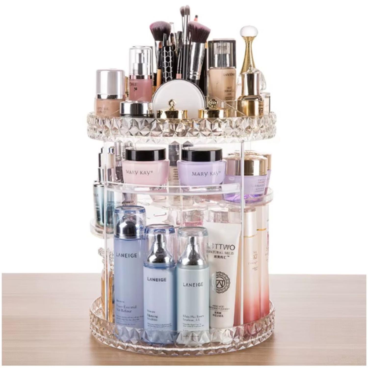 ORGANIZADOR DE MAQUILLAJE COSMÉTICOS CX-199 DE ACRÍLICO GIRATORIO 360° - 1