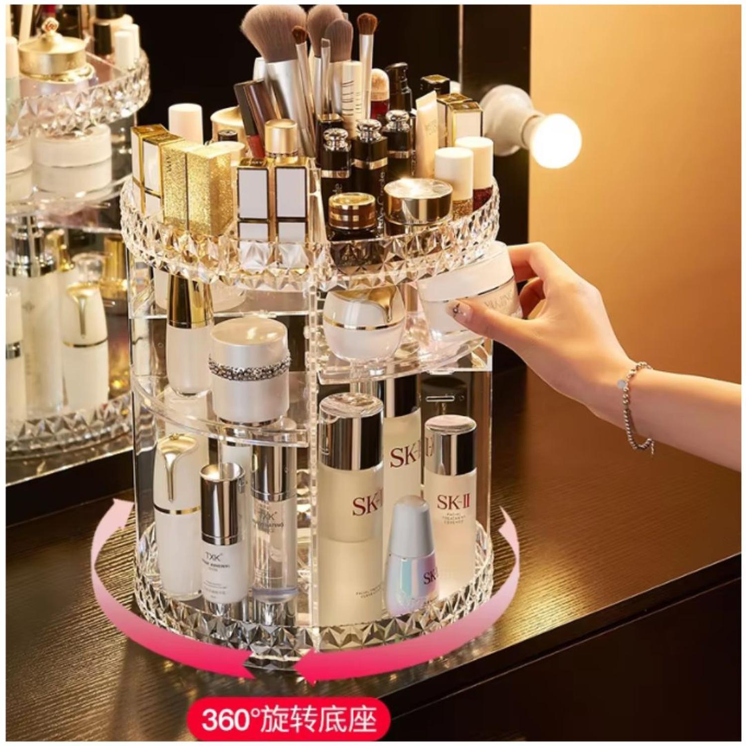 ORGANIZADOR DE MAQUILLAJE COSMÉTICOS CX-199 DE ACRÍLICO GIRATORIO 360° - 2