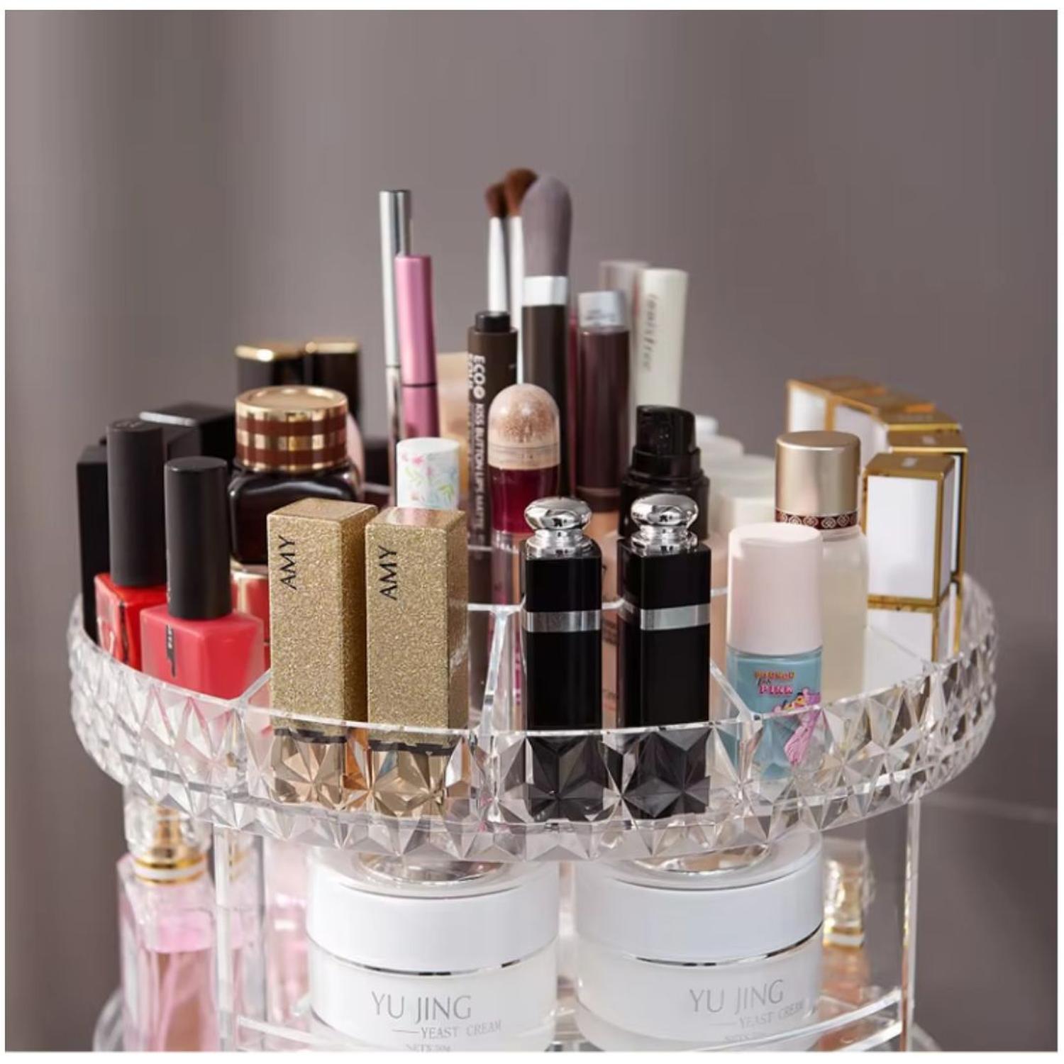ORGANIZADOR DE MAQUILLAJE COSMÉTICOS CX-199 DE ACRÍLICO GIRATORIO 360° - 3