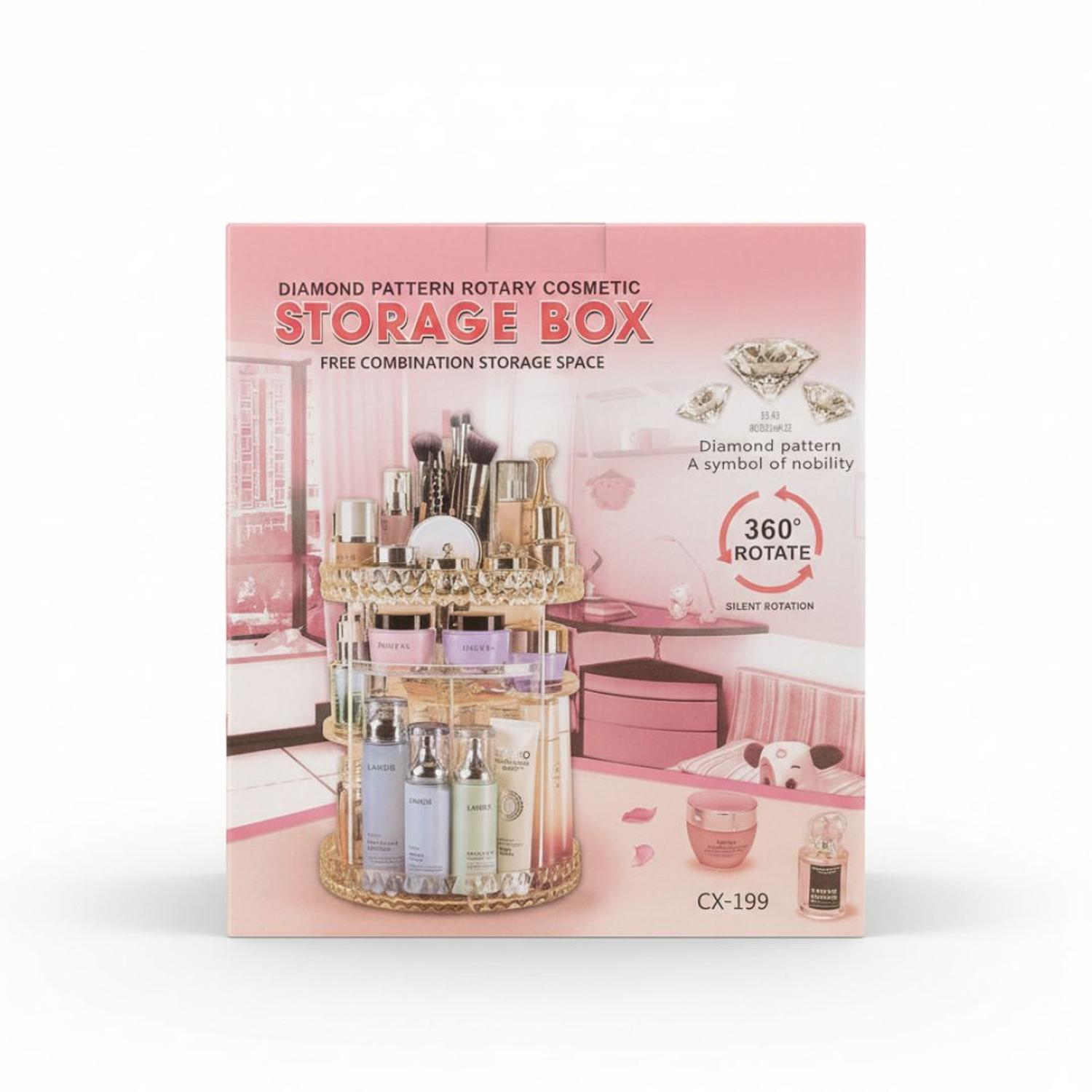 ORGANIZADOR DE MAQUILLAJE COSMÉTICOS CX-199 DE ACRÍLICO GIRATORIO 360° - 8