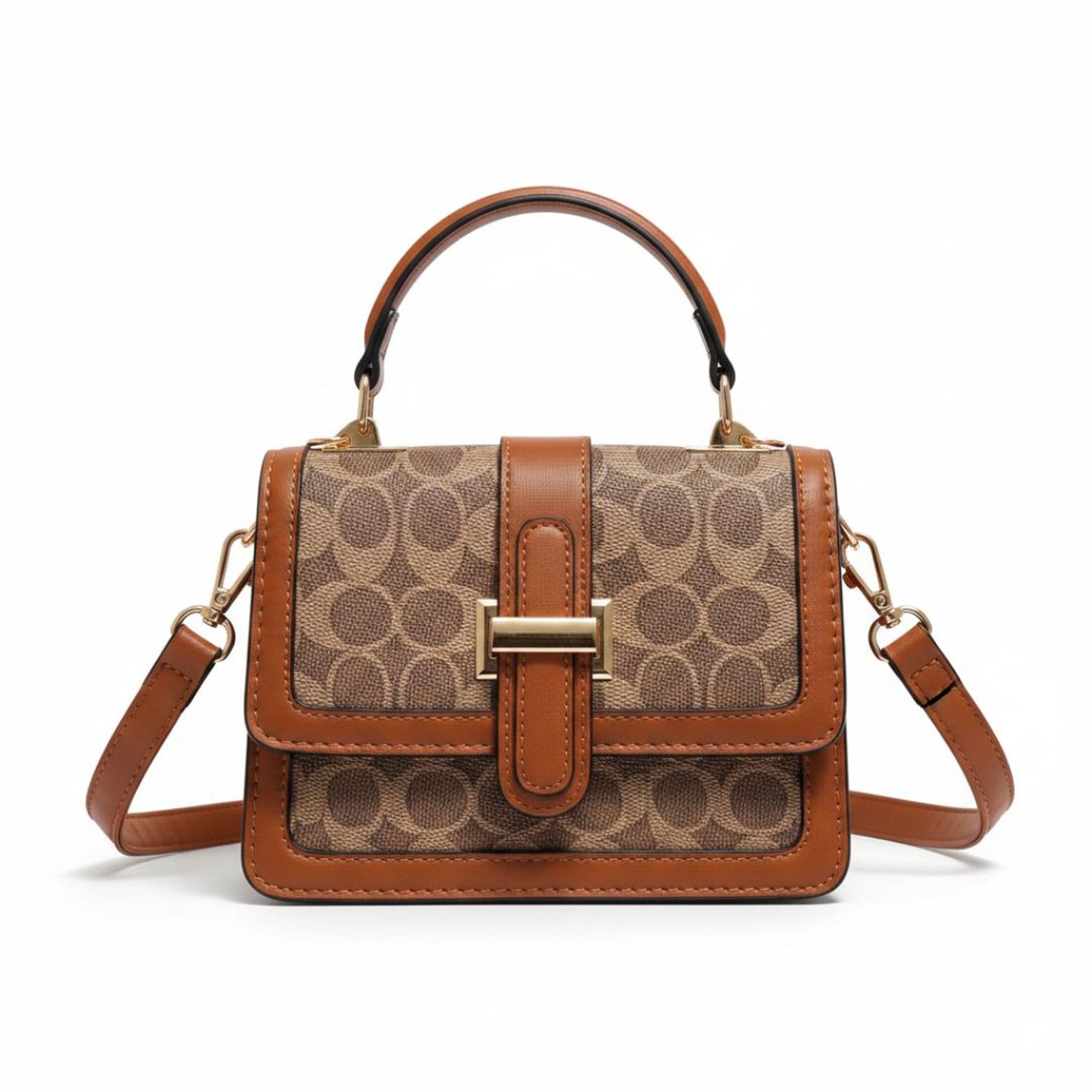 CARTERA DE MANO CON ASA Y CORREA AJUSTABLE ESTILO CASUAL CON PAÑUELO TAMAÑO M - 5