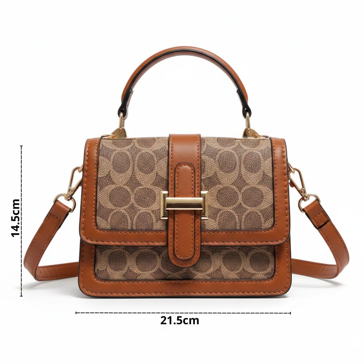 CARTERA DE MANO CON ASA Y CORREA AJUSTABLE ESTILO CASUAL CON PAÑUELO TAMAÑO M - 6