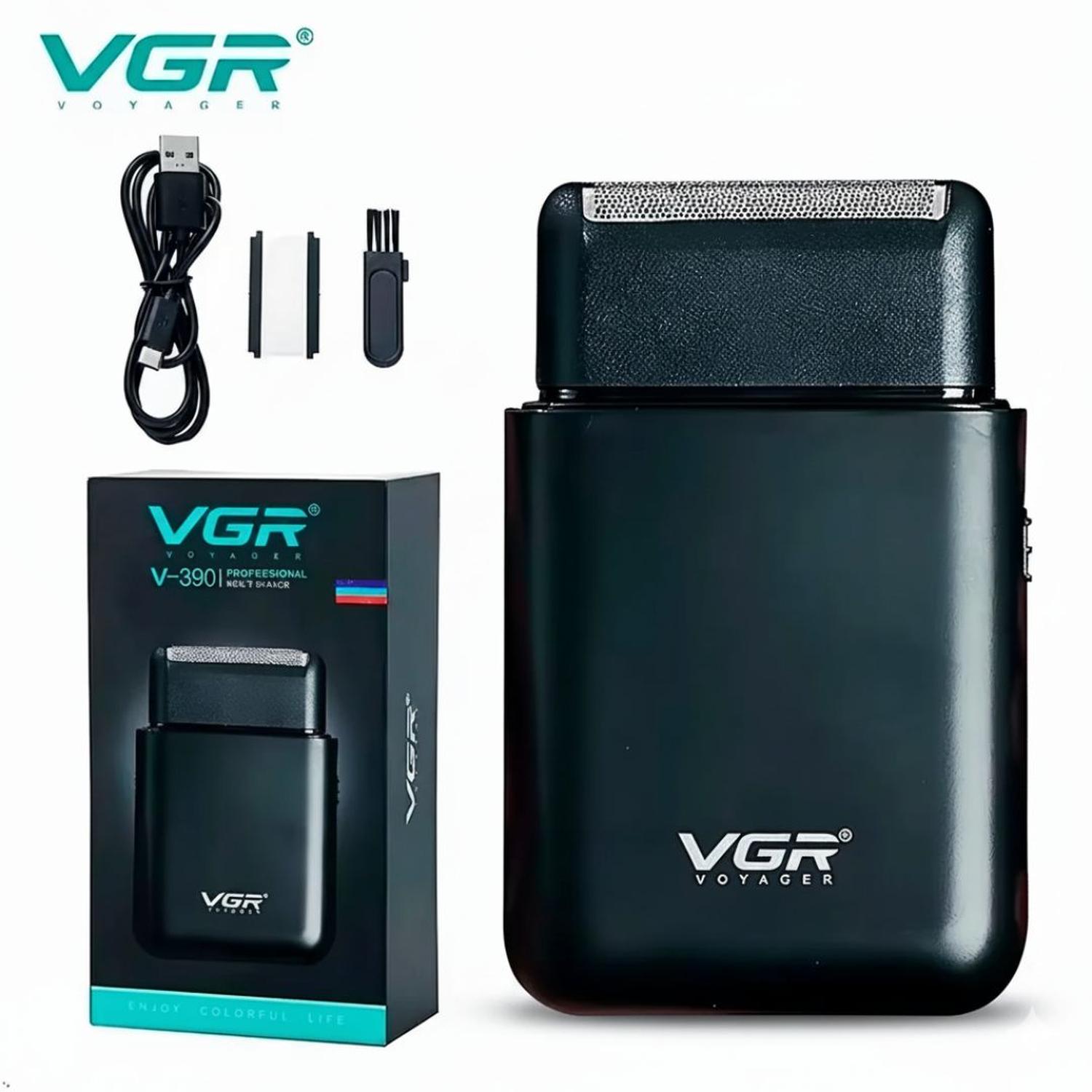 MÁQUINA AFEITADORA ELÉCTRICA RECARGABLE SHAVER VGR V-390 2 EN 1 RASURADORA PATILLERA - 8