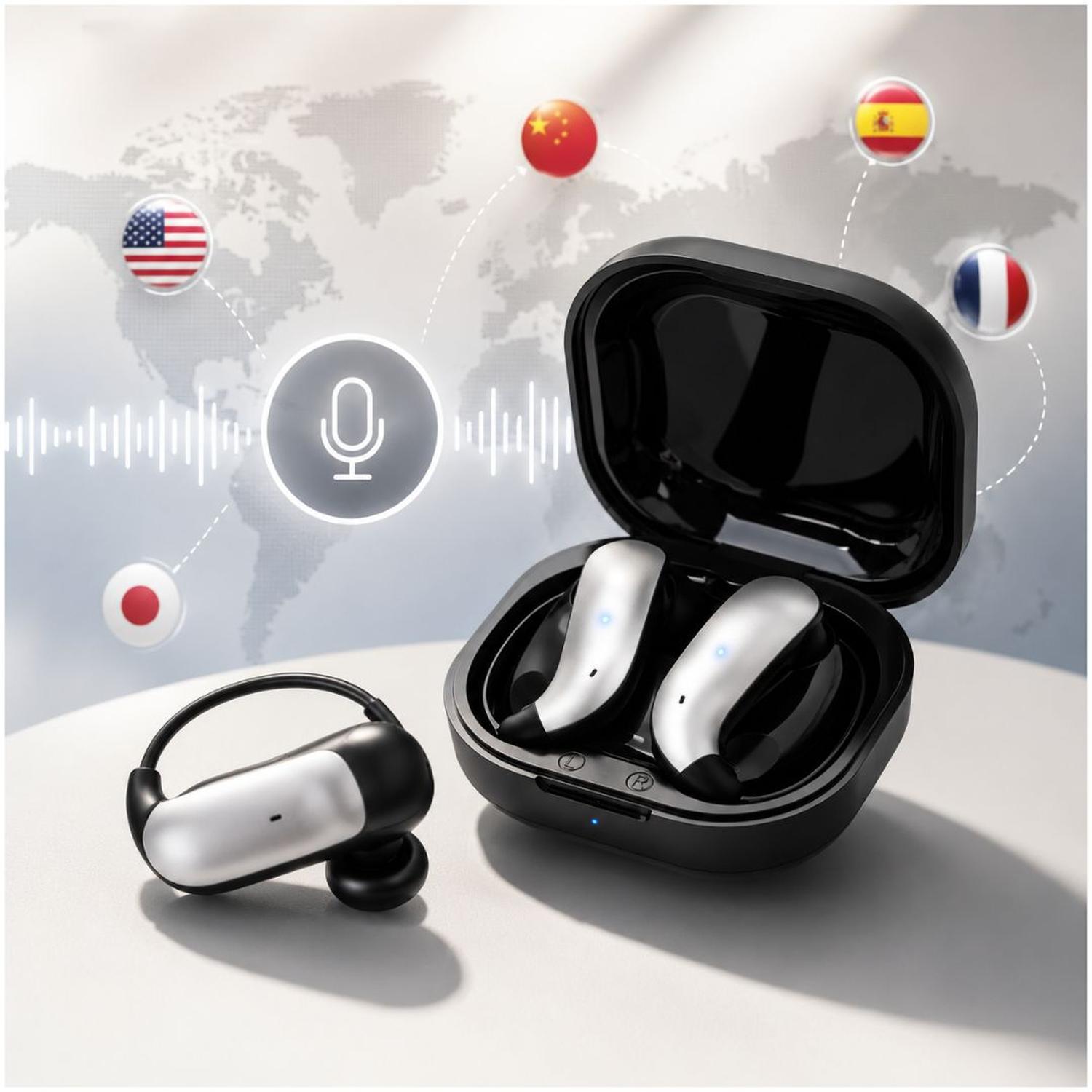AUDÍFONOS TRADUCTORES OWS-19 BLUETOOTH 5.4 TRADUCCIÓN EN TIEMPO REAL APP HFFIT - 1