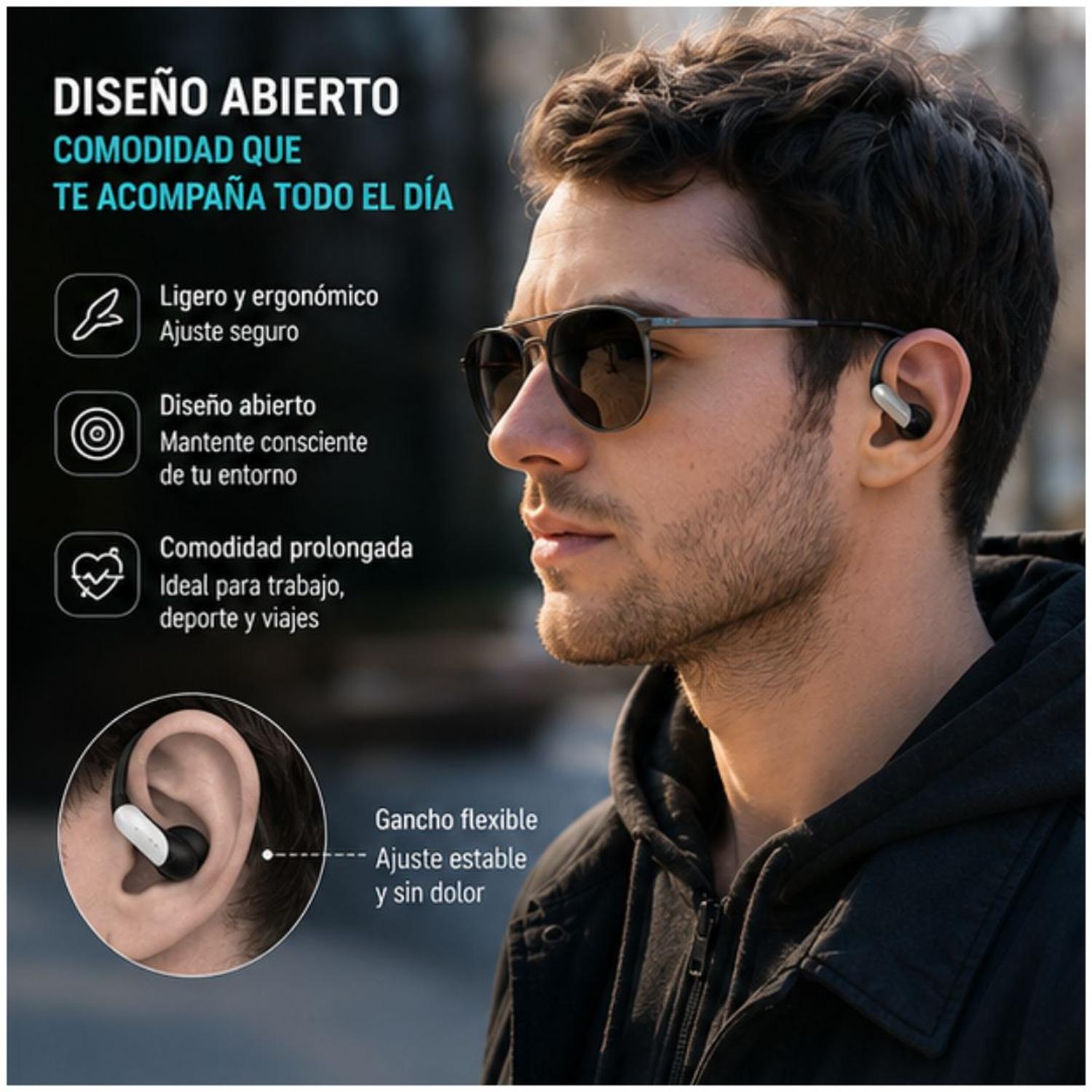 AUDÍFONOS TRADUCTORES OWS-19 BLUETOOTH 5.4 TRADUCCIÓN EN TIEMPO REAL APP HFFIT - 5