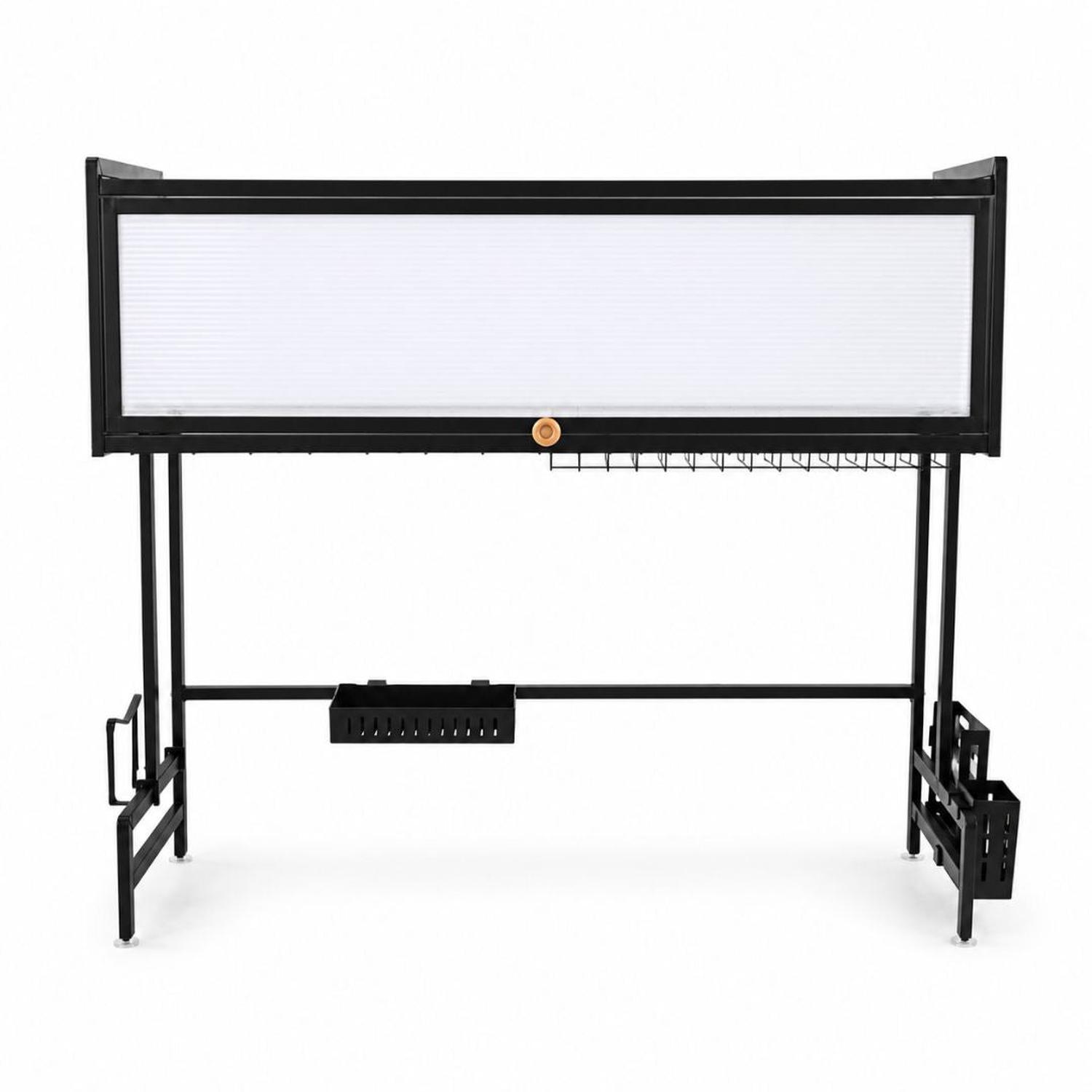 ESCURRIDOR ORGANIZADOR DE COCINA PLATOS 2 NIVELES CON TAPA ACERO AL CARBONO 85CM - 6