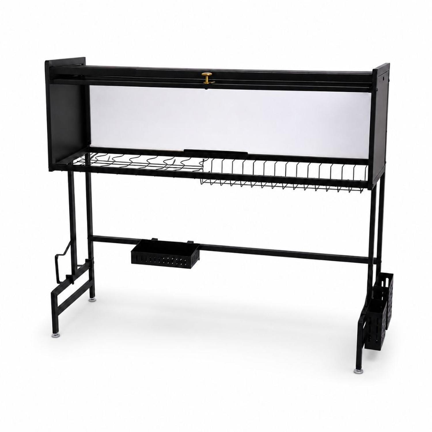 ESCURRIDOR ORGANIZADOR DE COCINA PLATOS 2 NIVELES CON TAPA ACERO AL CARBONO 85CM - 7