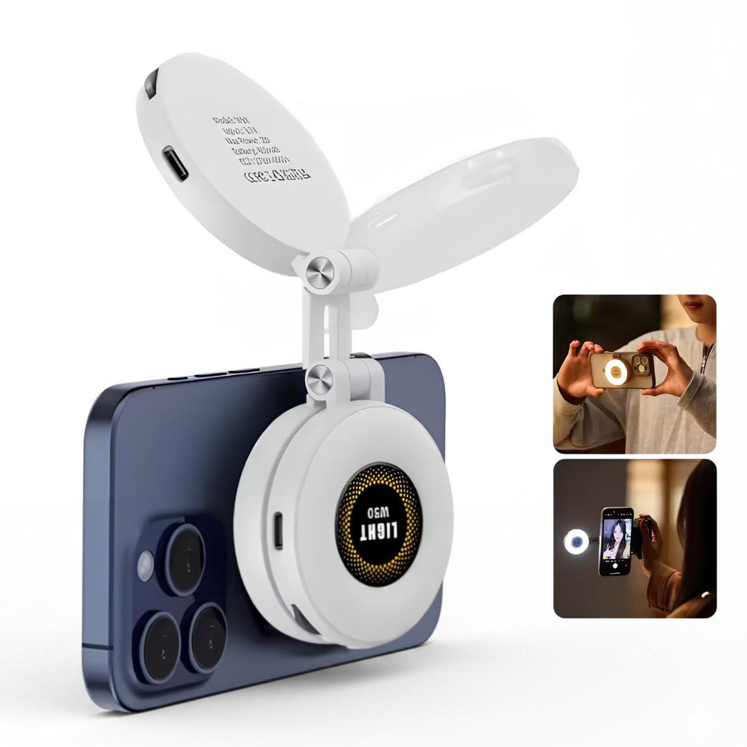 POPSOCKETS PARA CELULAR W50 CON ARO LUZ LED INTEGRADO SOPORTE MAGNÉTICO - 1