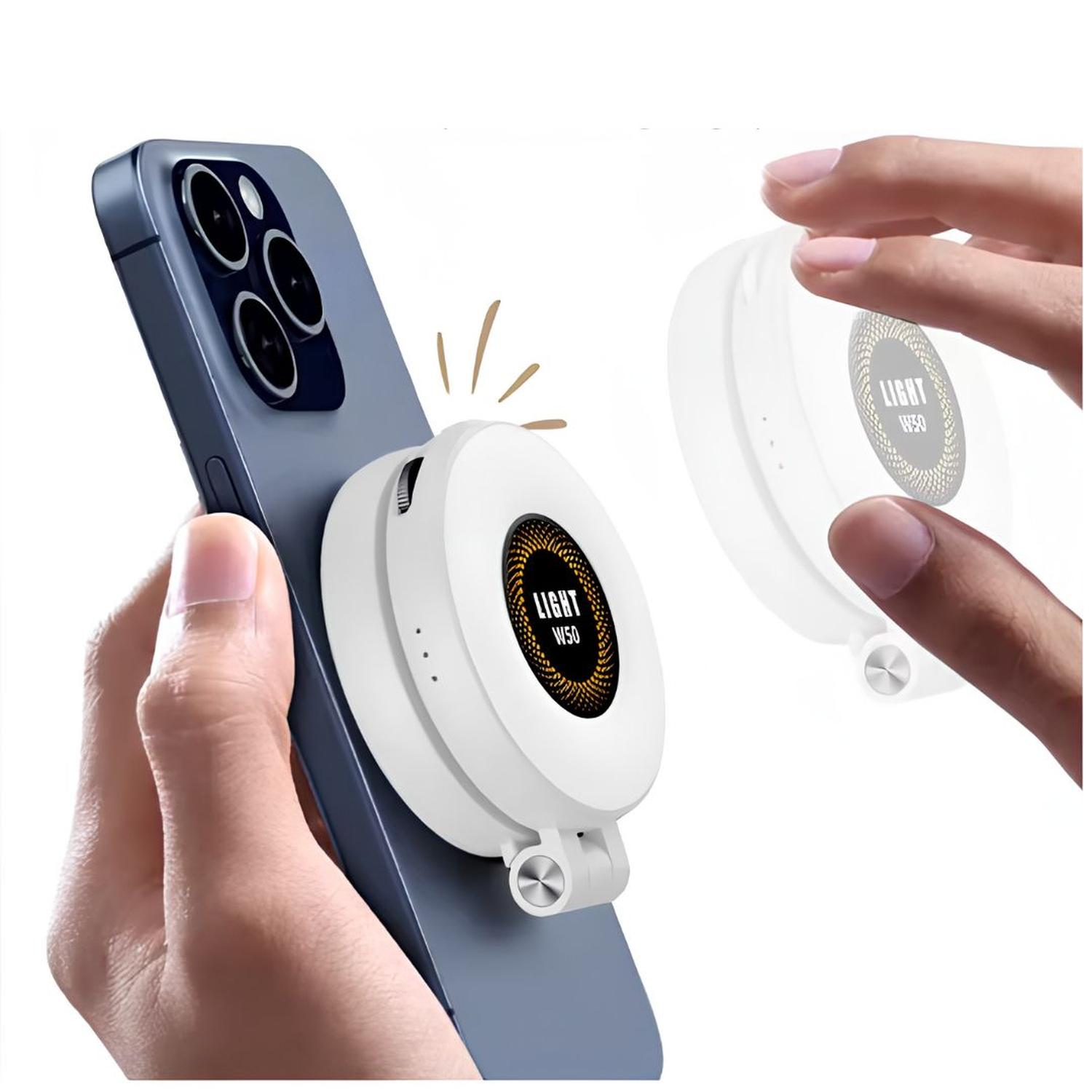 POPSOCKETS PARA CELULAR W50 CON ARO LUZ LED INTEGRADO SOPORTE MAGNÉTICO - 2