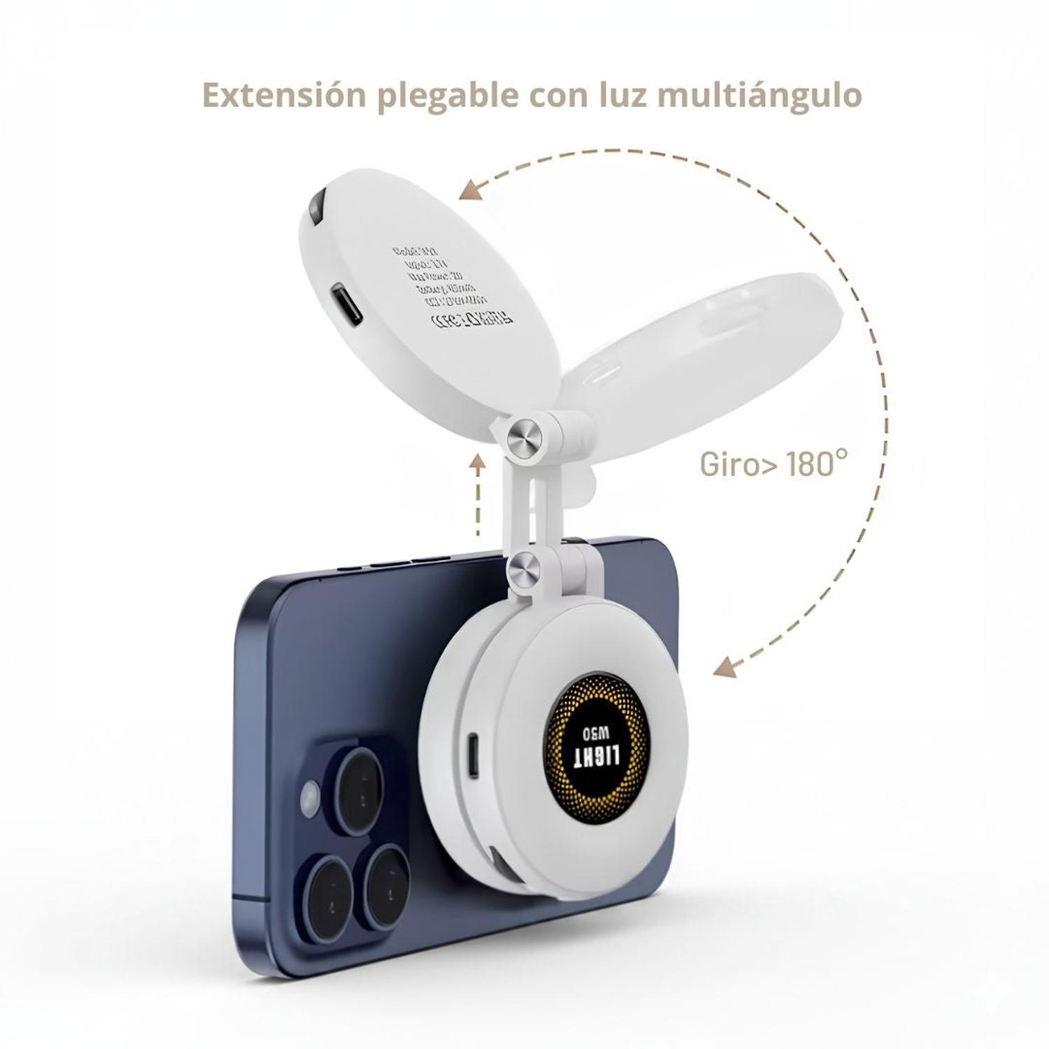 POPSOCKETS PARA CELULAR W50 CON ARO LUZ LED INTEGRADO SOPORTE MAGNÉTICO - 3