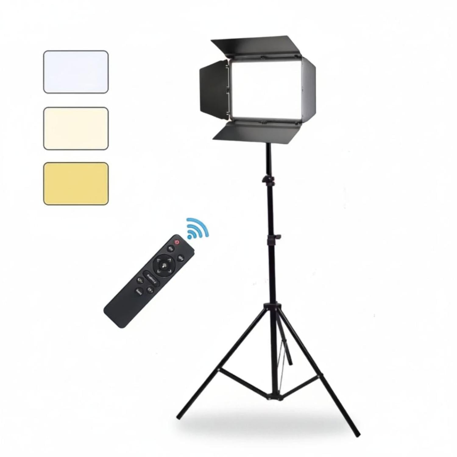 PANEL LUZ LED RL1200 ILUMINACIÓN DE ESTUDIO FOTOGRAFÍA + TRÍPODE + CONTROL REMOTO - 1