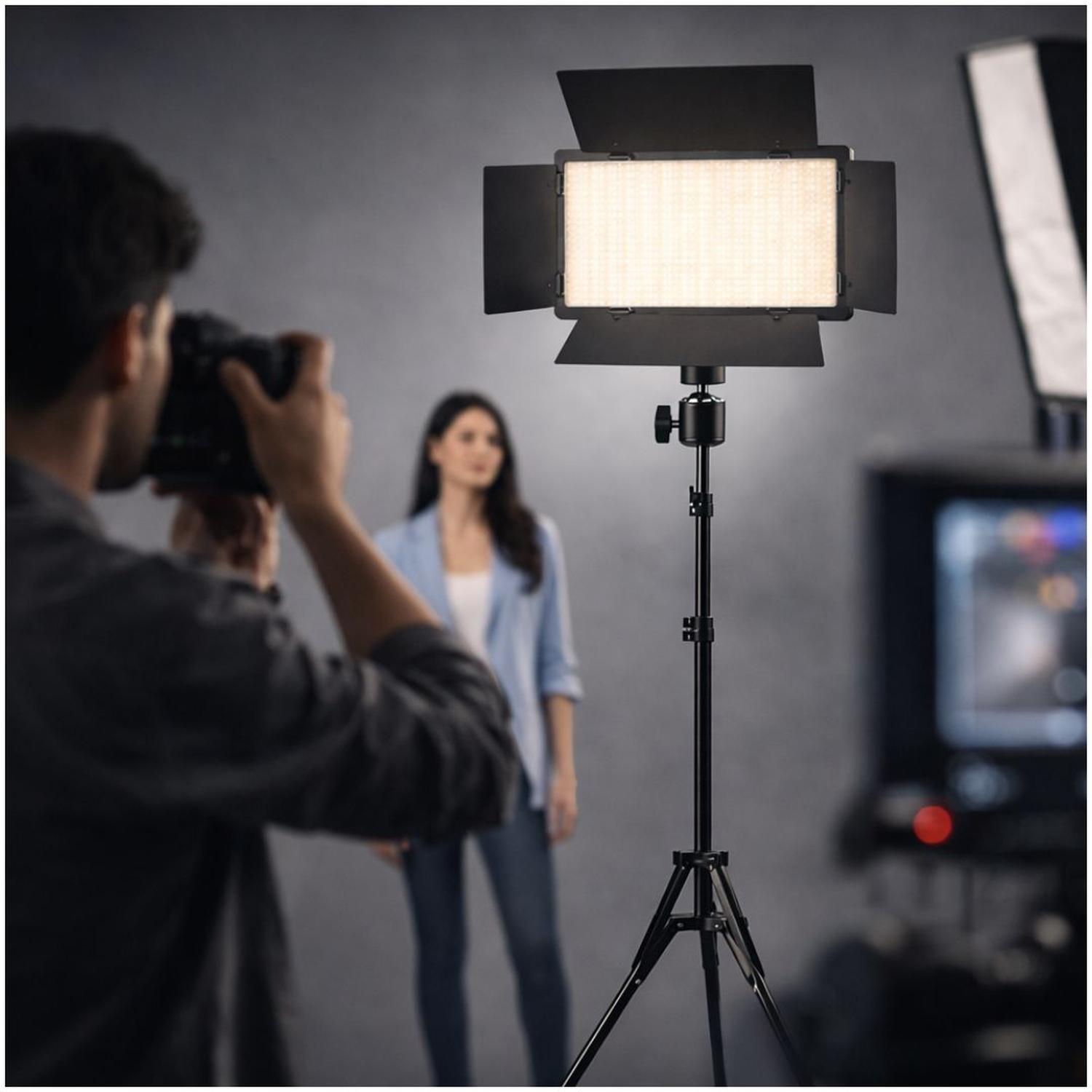 PANEL LUZ LED RL1200 ILUMINACIÓN DE ESTUDIO FOTOGRAFÍA + TRÍPODE + CONTROL REMOTO - 2