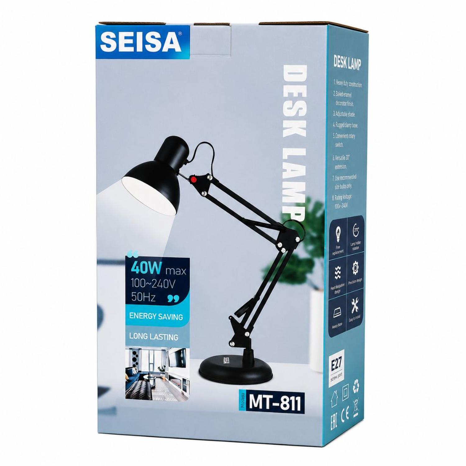 LÁMPARA DE ESCRITORIO ARTICULADA SEISA MT-811 GIRATORIO 270° BASE FIRME - 5