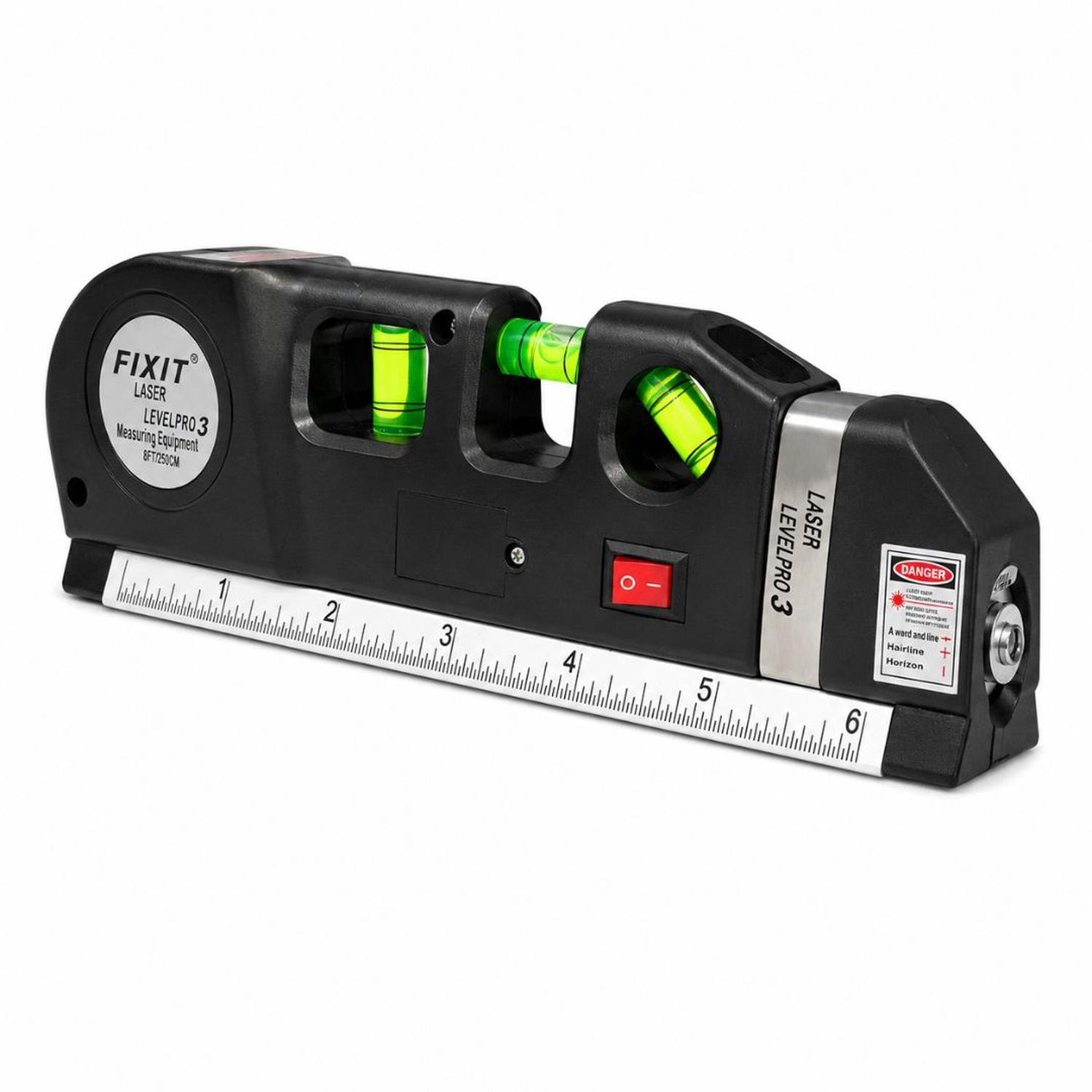 NIVEL LÁSER MULTIFUNCIONAL 3 EN 1 FIXIT LEVELPRO 3 CINTA MÉTRICA REGLA NIVEL - 2