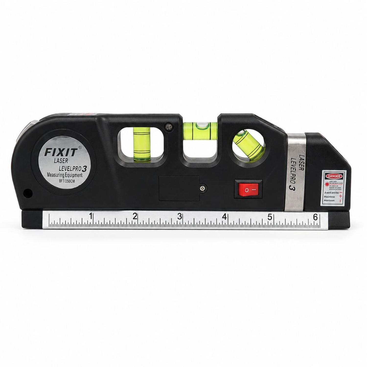 NIVEL LÁSER MULTIFUNCIONAL 3 EN 1 FIXIT LEVELPRO 3 CINTA MÉTRICA REGLA NIVEL - 3