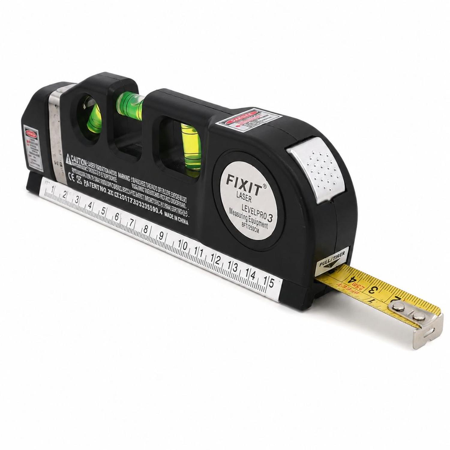NIVEL LÁSER MULTIFUNCIONAL 3 EN 1 FIXIT LEVELPRO 3 CINTA MÉTRICA REGLA NIVEL - 4