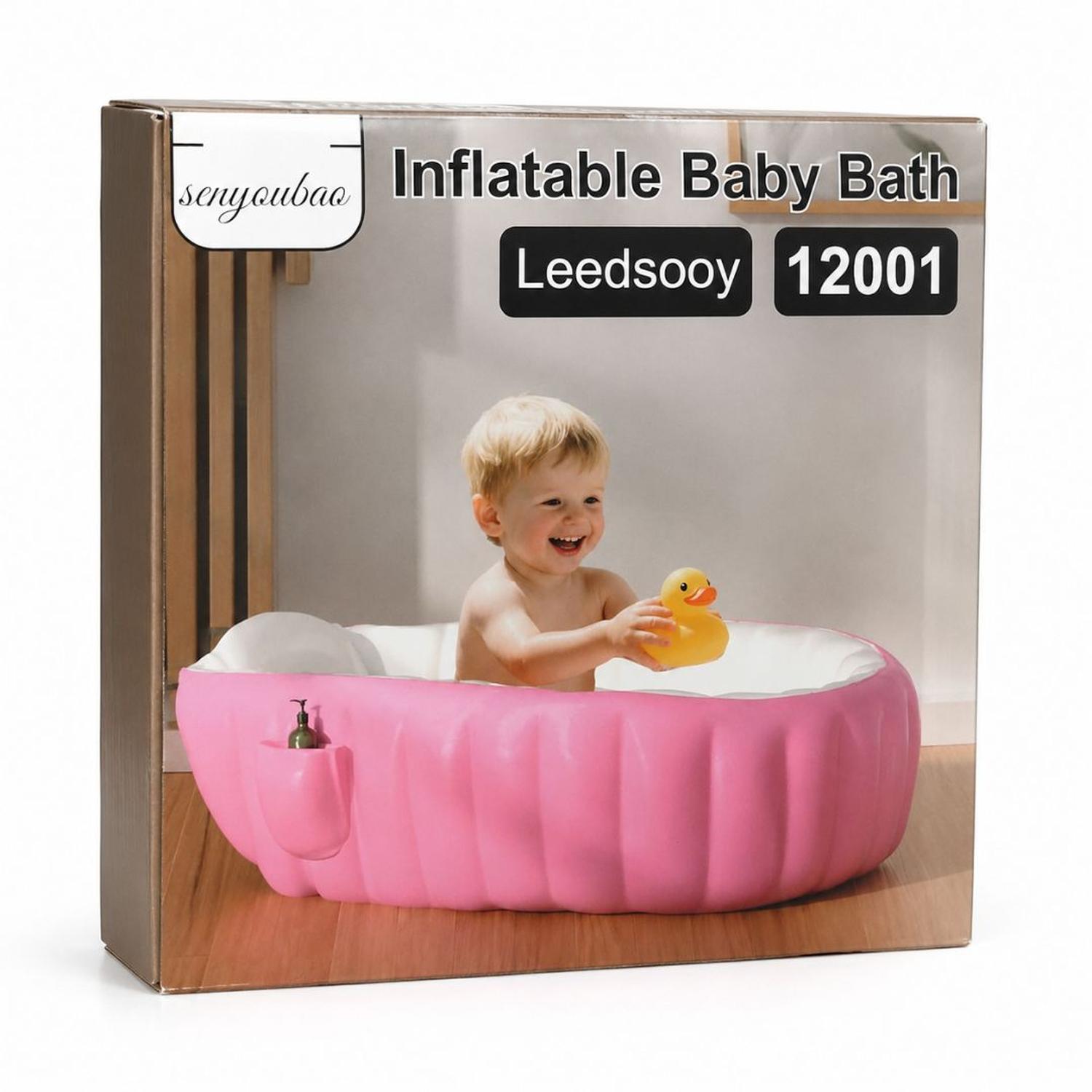 BAÑERA INFLABLE PARA BEBÉ 12001 CON SOPORTE ACOLCHADA PORTÁTIL FÁCIL DE GUARDAR TAMAÑO M - 2