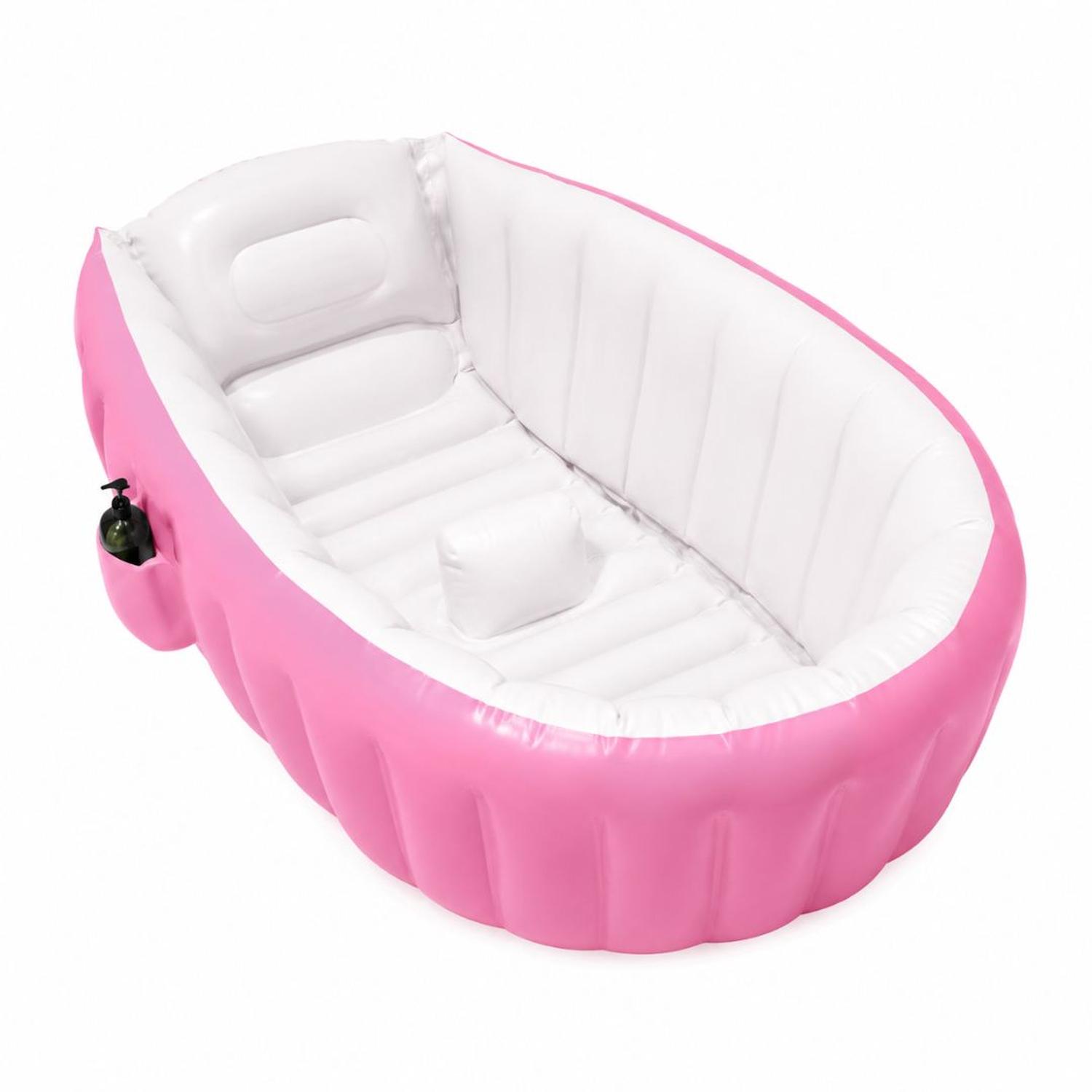 BAÑERA INFLABLE PARA BEBÉ 12001 CON SOPORTE ACOLCHADA PORTÁTIL FÁCIL DE GUARDAR TAMAÑO M - 3