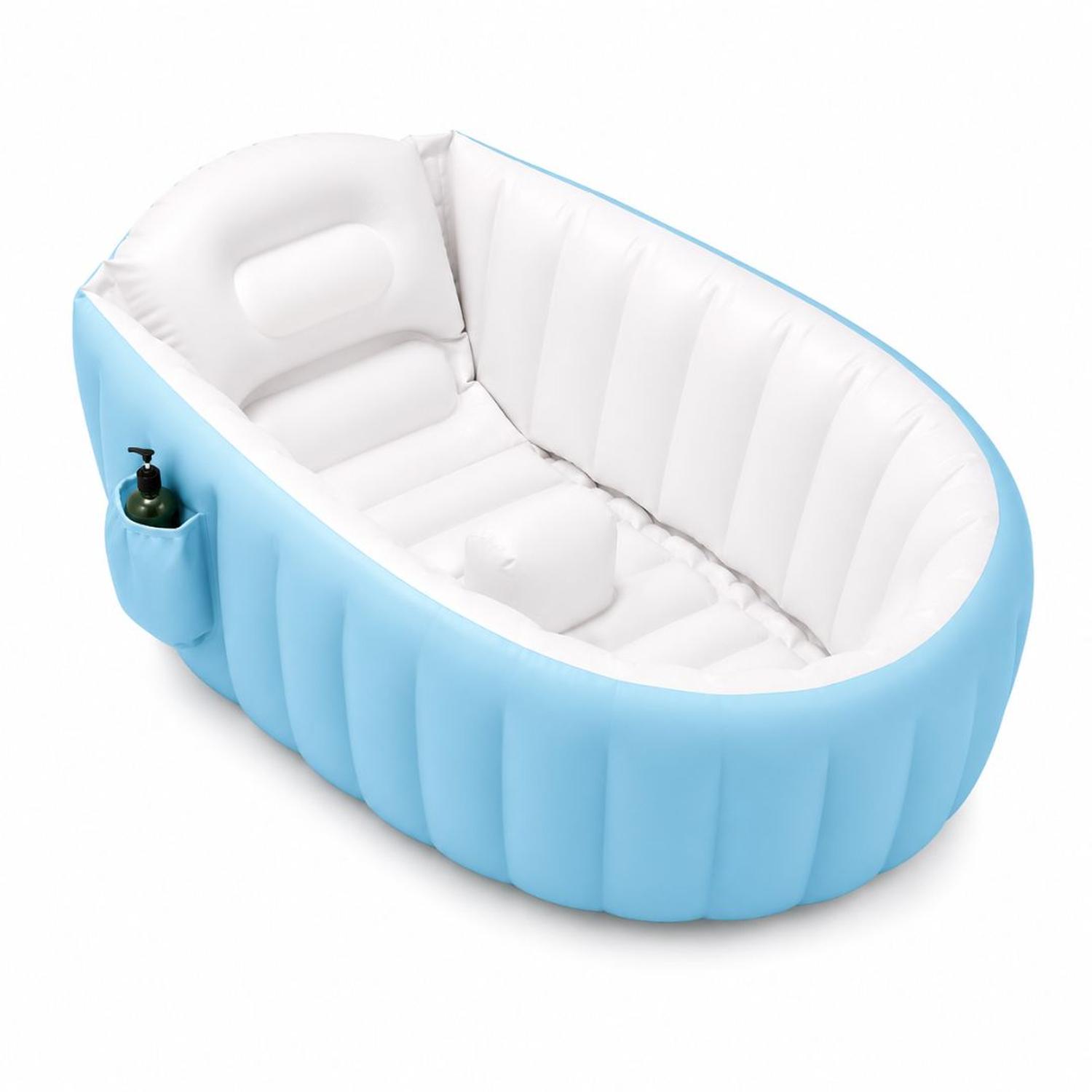 BAÑERA INFLABLE PARA BEBÉ 12001 CON SOPORTE ACOLCHADA PORTÁTIL FÁCIL DE GUARDAR TAMAÑO M - 4