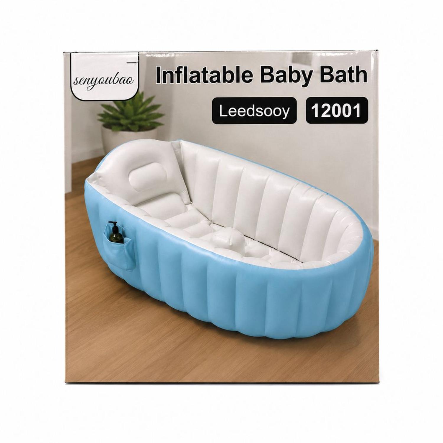 BAÑERA INFLABLE PARA BEBÉ 12001 CON SOPORTE ACOLCHADA PORTÁTIL FÁCIL DE GUARDAR TAMAÑO M - 5