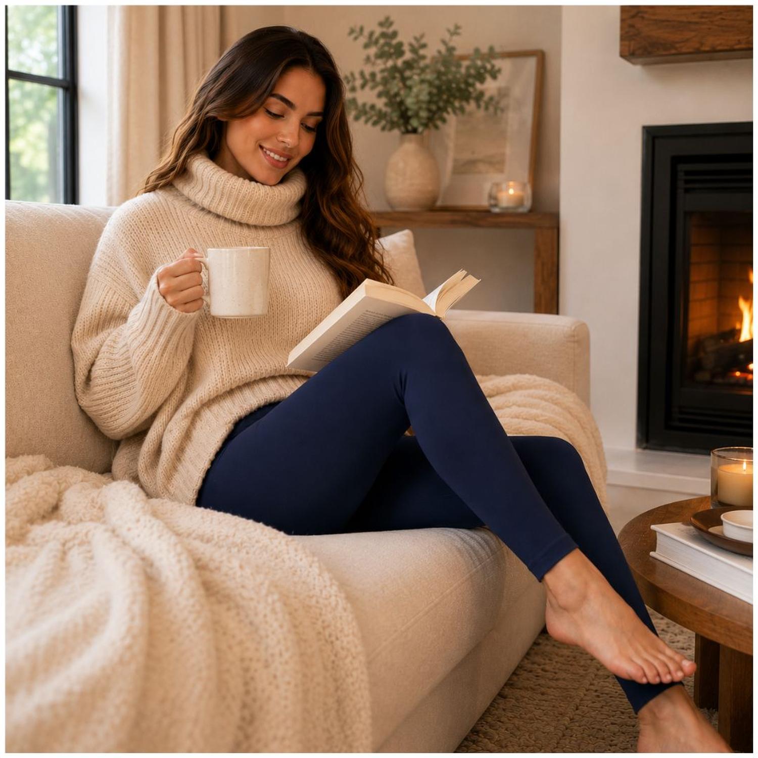 PANTALÓN CALENTADOR TÉRMICO PANTY LEGGINS PARA MUJER AZUL - 1