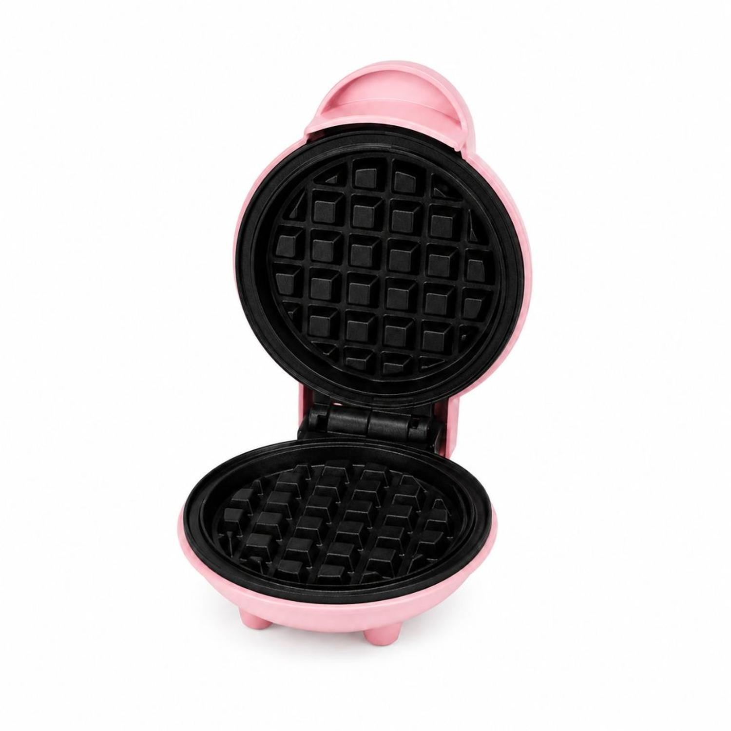 MINI WAFFLERA ANTIADHERENTE ELÉCTRICA PORTÁTIL DE 350W ROSADO - 6