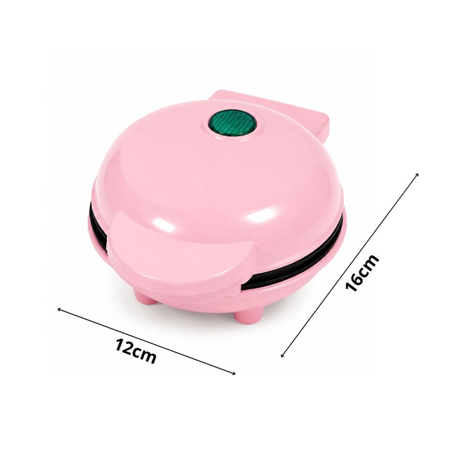 MINI WAFFLERA ANTIADHERENTE ELÉCTRICA PORTÁTIL DE 350W ROSADO - 7