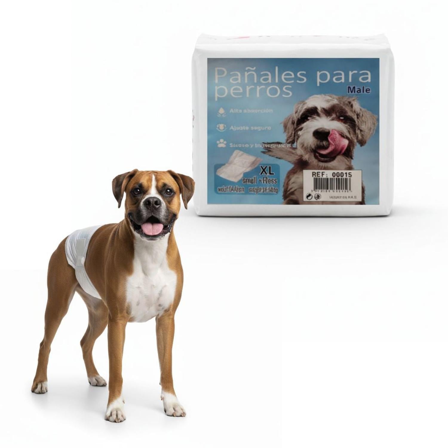 PACK X24 PAÑAL PARA PERROS MACHO TALLA XL ABSORBENTE AJUSTABLE - 1