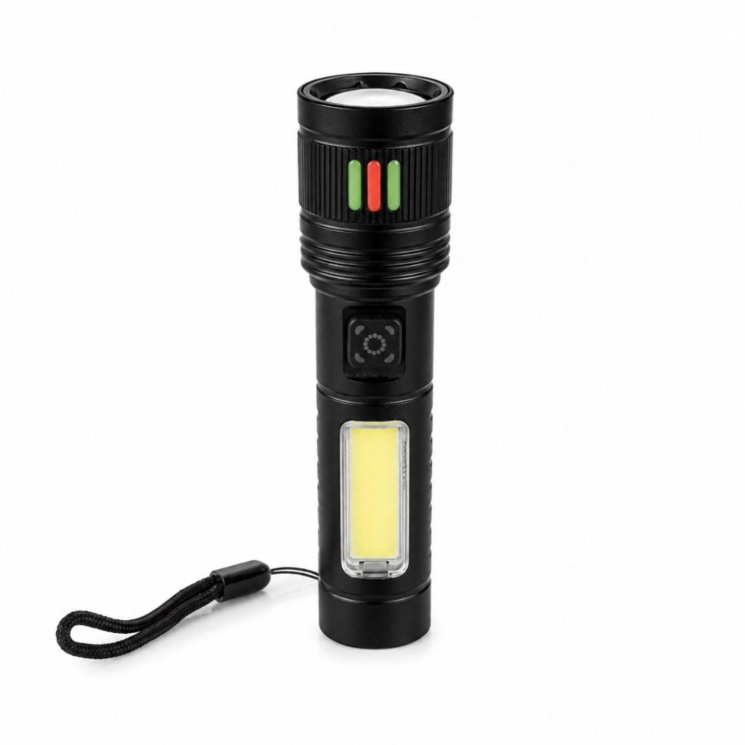 LINTERNA LED RECARGABLE MULTIFUNCIÓN POTENTE 15W LUZ FRONTAL Y LATERAL ENFOQUE AJUSTABLE - 5