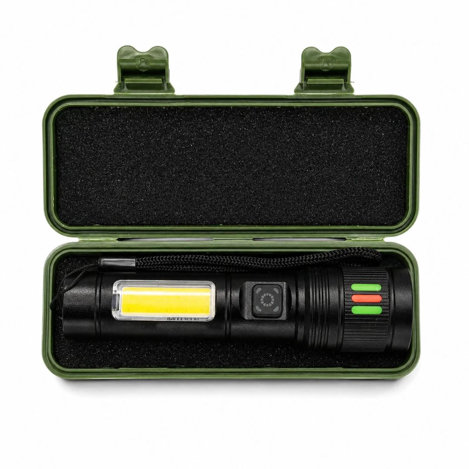 LINTERNA LED RECARGABLE MULTIFUNCIÓN POTENTE 15W LUZ FRONTAL Y LATERAL ENFOQUE AJUSTABLE - 6