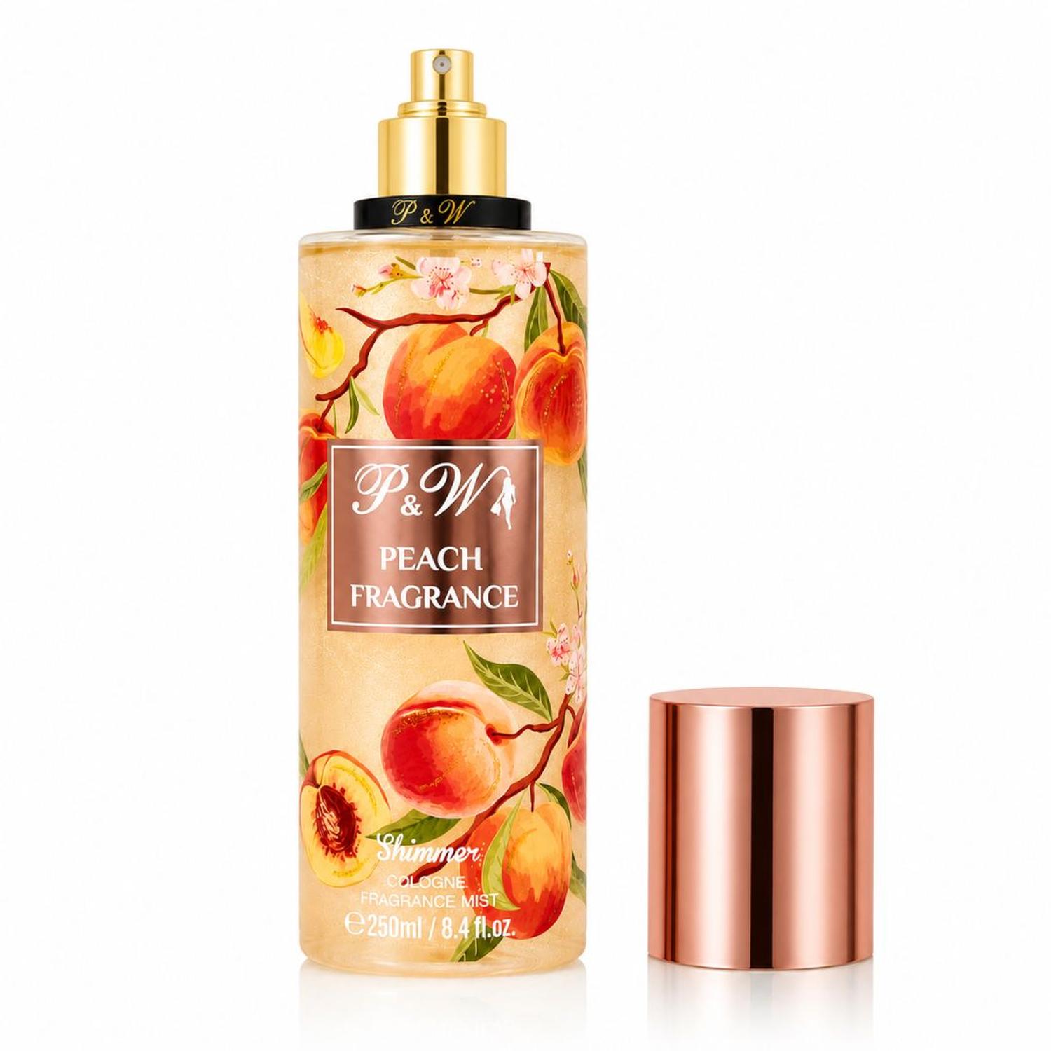 PERFUME MUJER 250ML COLONIA CORPORAL PYW FRAGANCIA DURAZNO CON BRILLO - 1