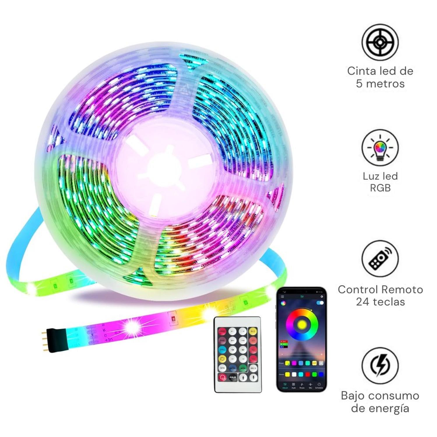CINTA LUZ LED RGB DE 5 METROS CON CONECTOR USB Y CONTROL REMOTO - 3