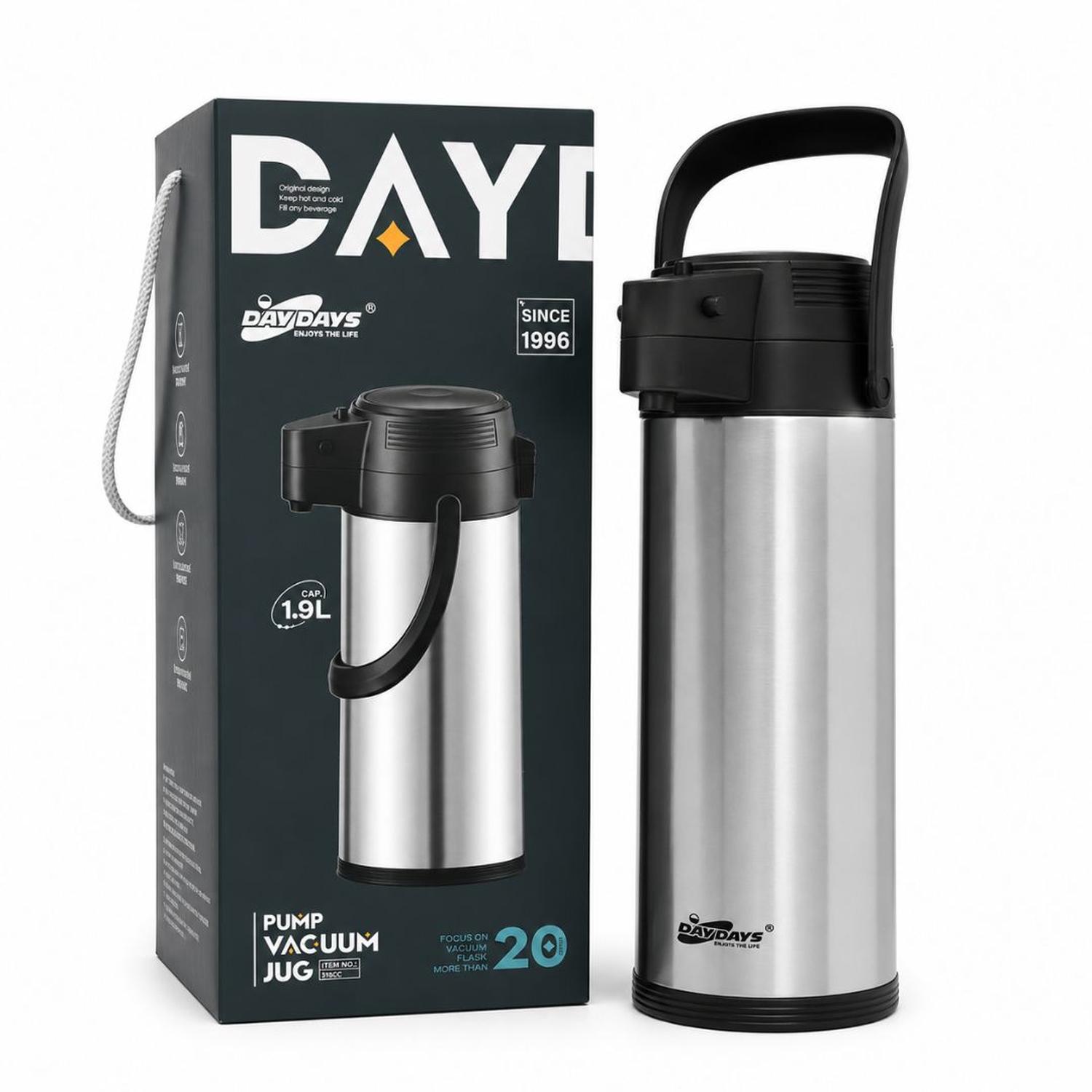 TERMO CON DISPENSADOR DAYDAYS 1.9 LITROS PREMIUM ACERO INOXIDABLE - 1