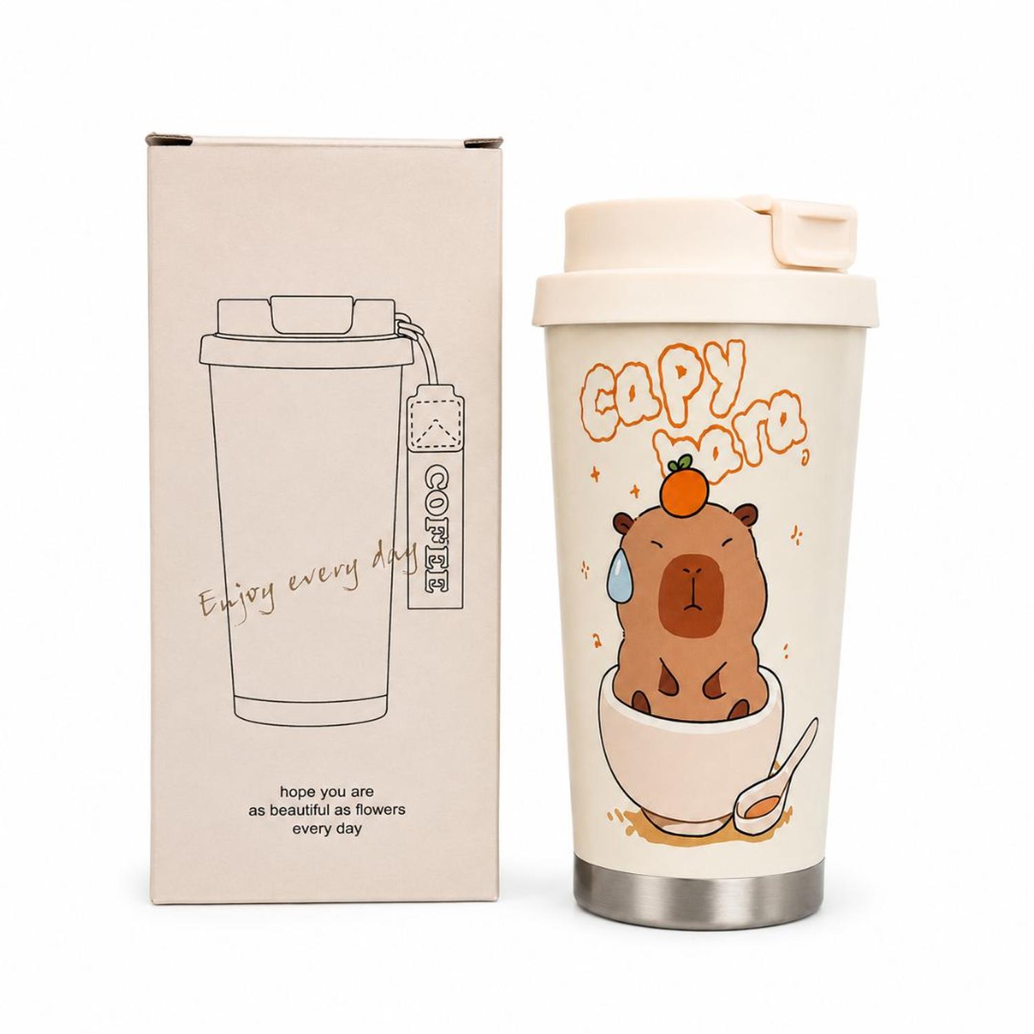 VASO TÉRMICO TOMATODO TERMO MULTIUSOS CREMA FRÍO CALIENTE DISEÑO CAPIBARA ALEATORIO - 1