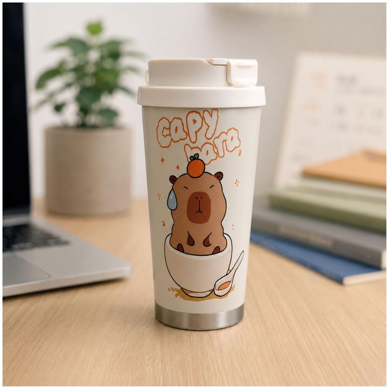 VASO TÉRMICO TOMATODO TERMO MULTIUSOS CREMA FRÍO CALIENTE DISEÑO CAPIBARA ALEATORIO - 4