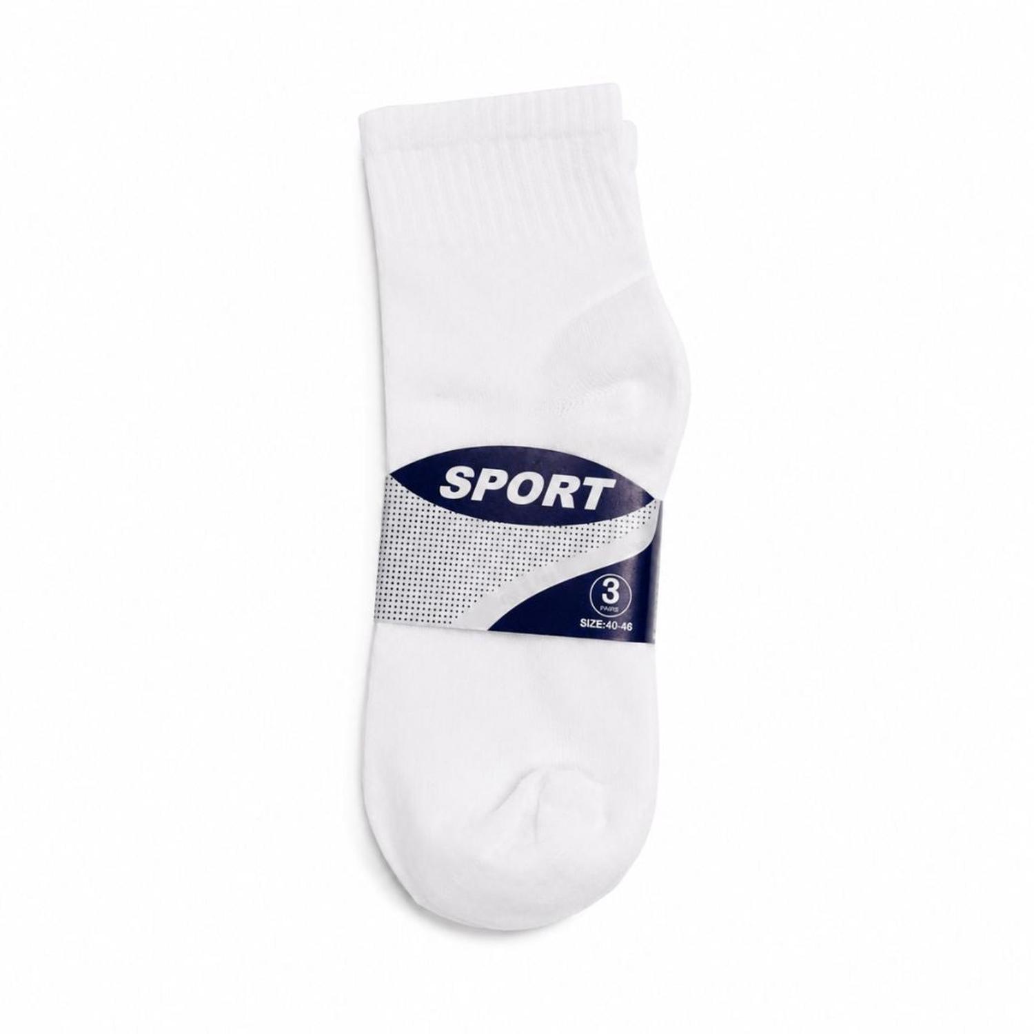 PACK X12 PARES DE MEDIAS CORTAS BLANCAS DEPORTIVAS SPORT TALLA 40-46 - 6