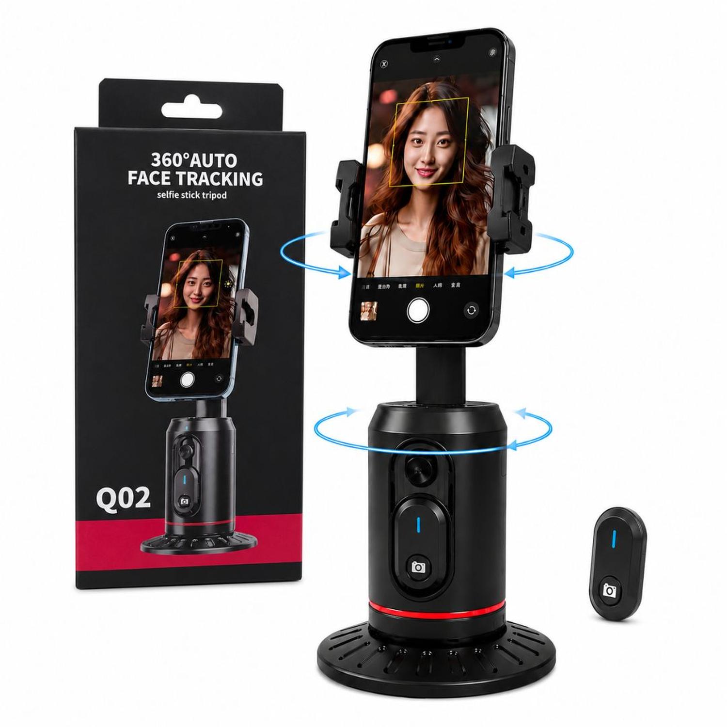 SELFIE STICK CON IA TRÍPODE INTELIGENTE Q02 SEGUIMIENTO FACIAL 360° CONTROL REMOTO - 2