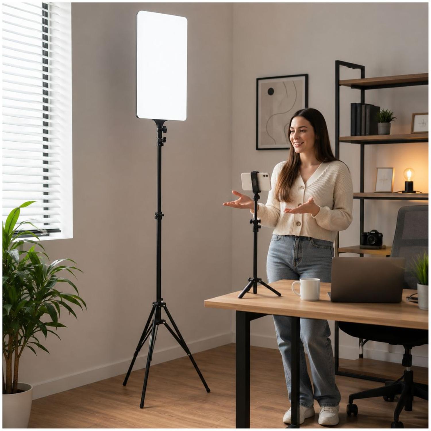 LÁMPARA PANEL LUZ LED RL-24 FOTOGRAFÍA PROFESIONAL + TRÍPODE + CONTROL REMOTO - 2