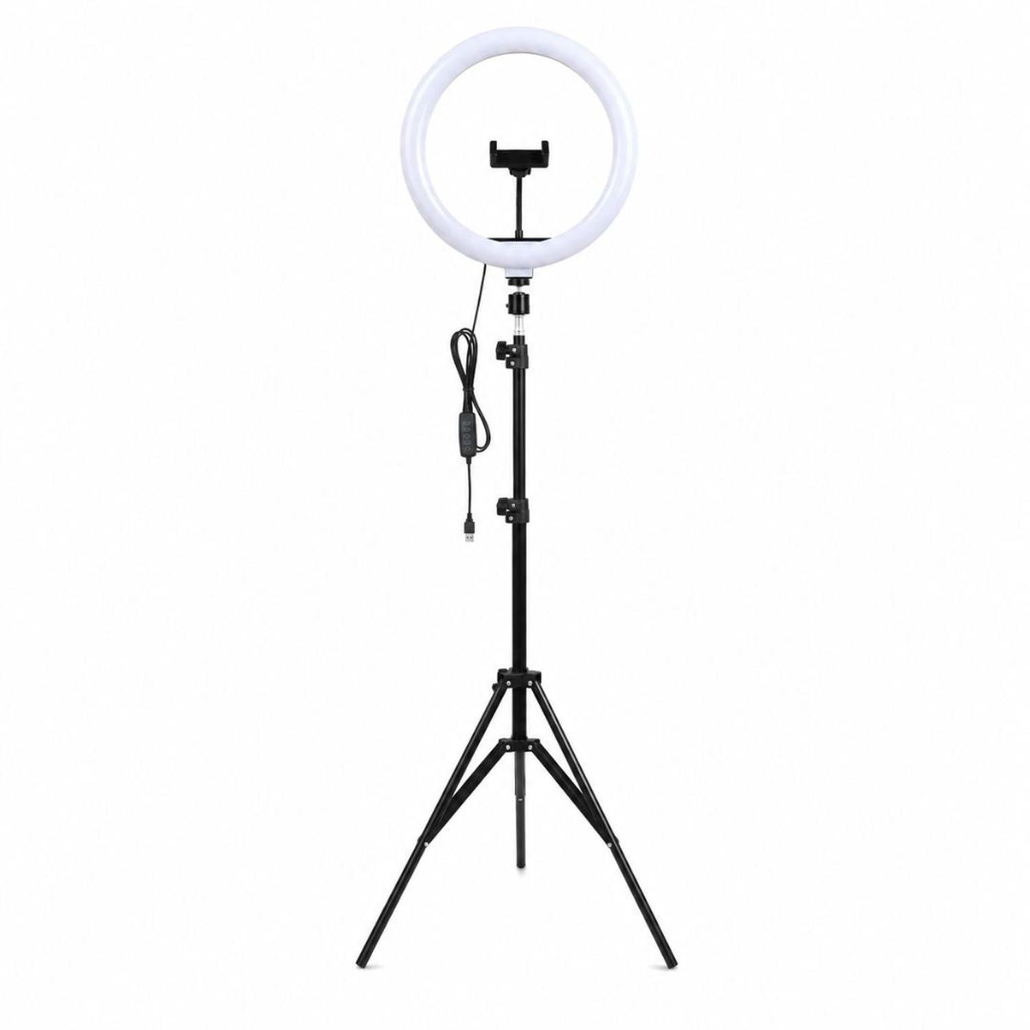 ARO DE LUZ LED 30CM CON SOPORTE PARA CELULAR QX-300 3 TONOS DE LUZ + TRÍPODE - 8