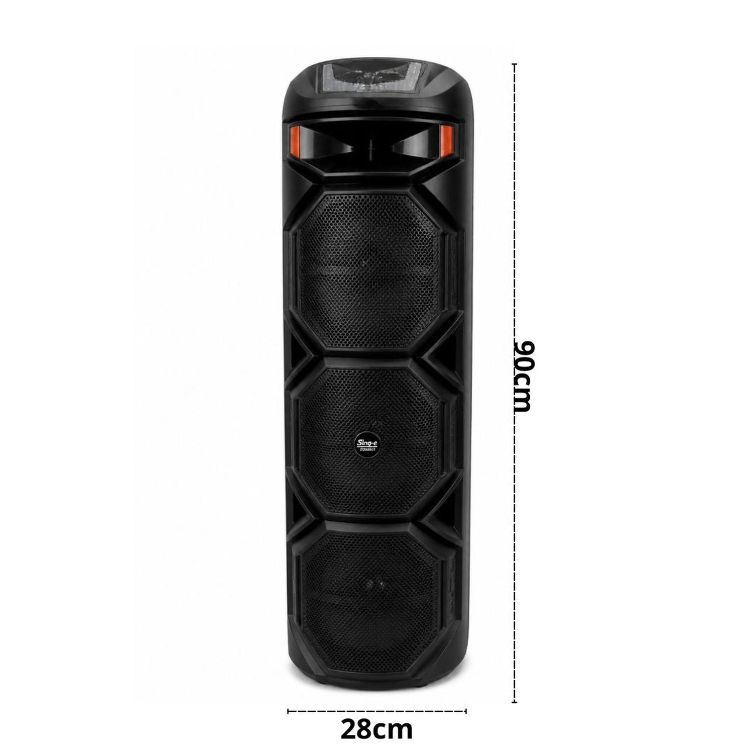 PARLANTE BLUETOOTH 60W LUCES LED MULTICOLOR TRIPLE PARLANTE 8' + MICRÓFONO + CONTROL - 7