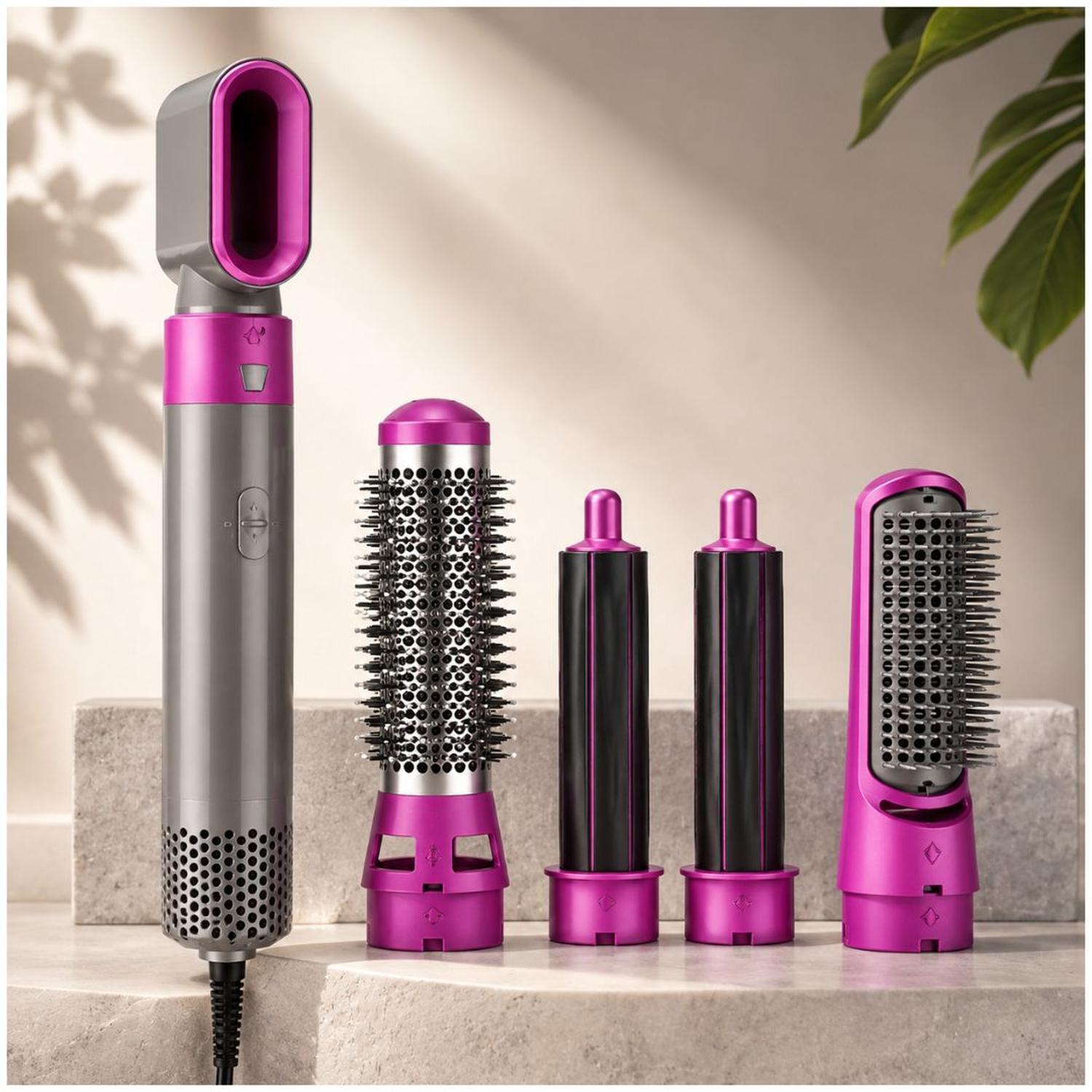 CEPILLO SECADOR MULTIFUNCIONAL 5 EN 1 PARA CABELLO RIZADOR Y PEINES INTERCAMBIABLES TAMAÑO M - 8