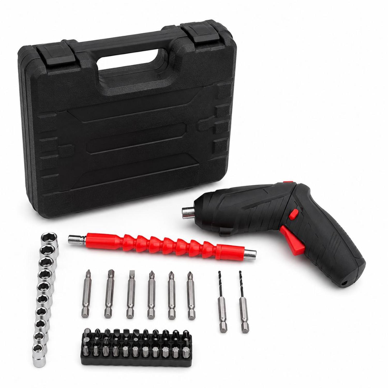 KIT ATORNILLADOR DESTORNILLADOR TALADRO ELÉCTRICO INALÁMBRICO RECARGABLE 46 PIEZAS LUZ LED - 3