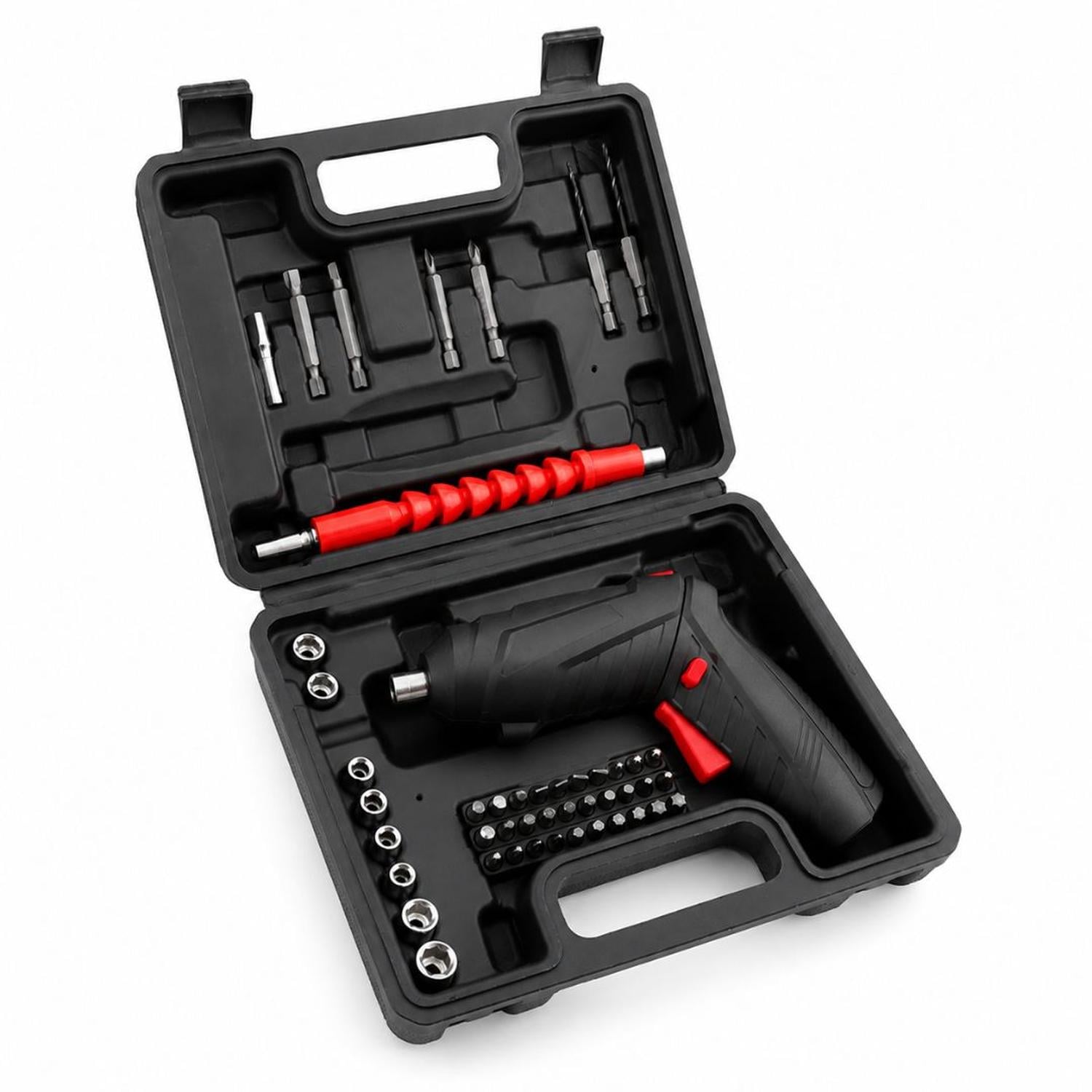 KIT ATORNILLADOR DESTORNILLADOR TALADRO ELÉCTRICO INALÁMBRICO RECARGABLE 46 PIEZAS LUZ LED - 6
