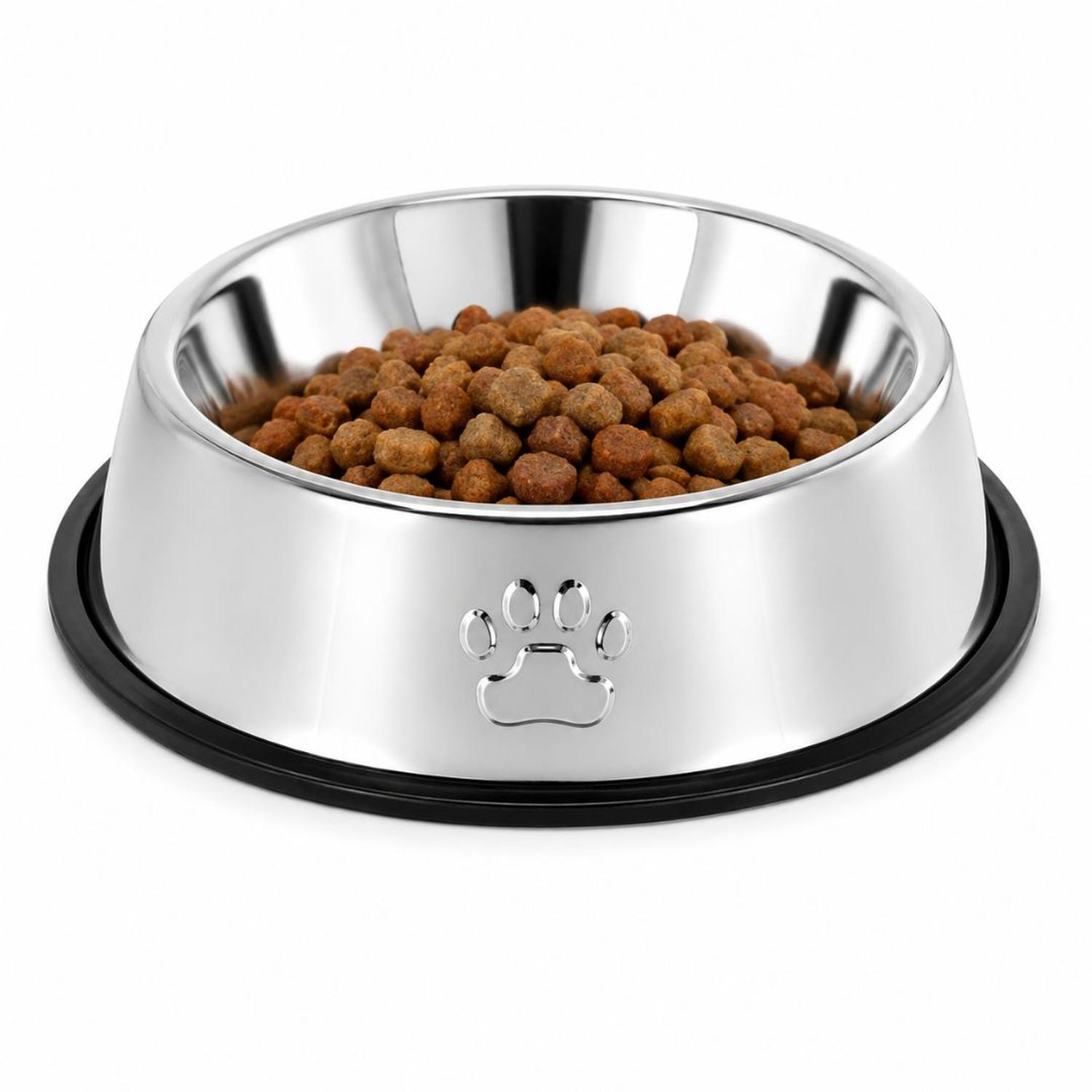 PLATO COMEDERO PARA MASCOTAS 26CM ACERO INOXIDABLE ANTIDESLIZANTE PERROS Y GATOS - 4