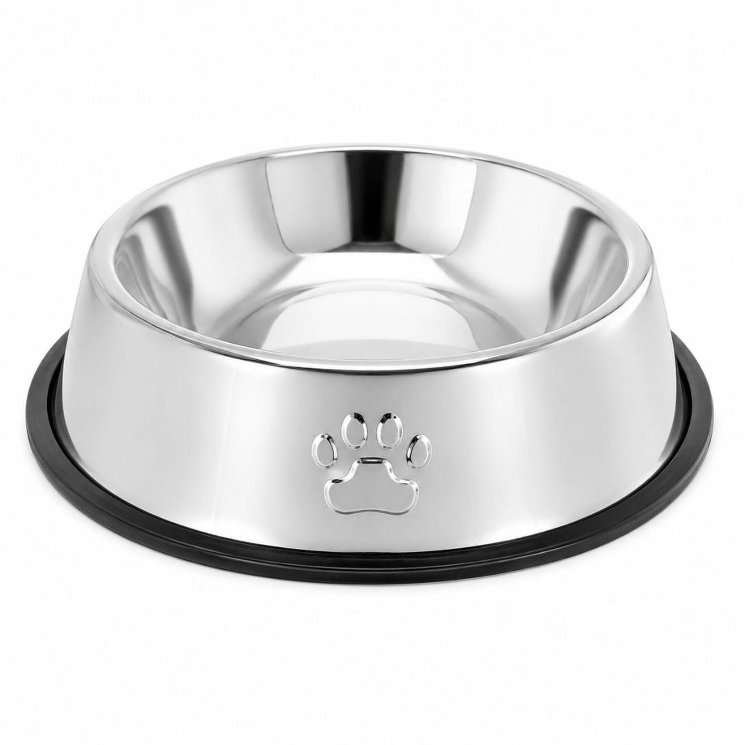 PLATO COMEDERO PARA MASCOTAS 26CM ACERO INOXIDABLE ANTIDESLIZANTE PERROS Y GATOS - 5