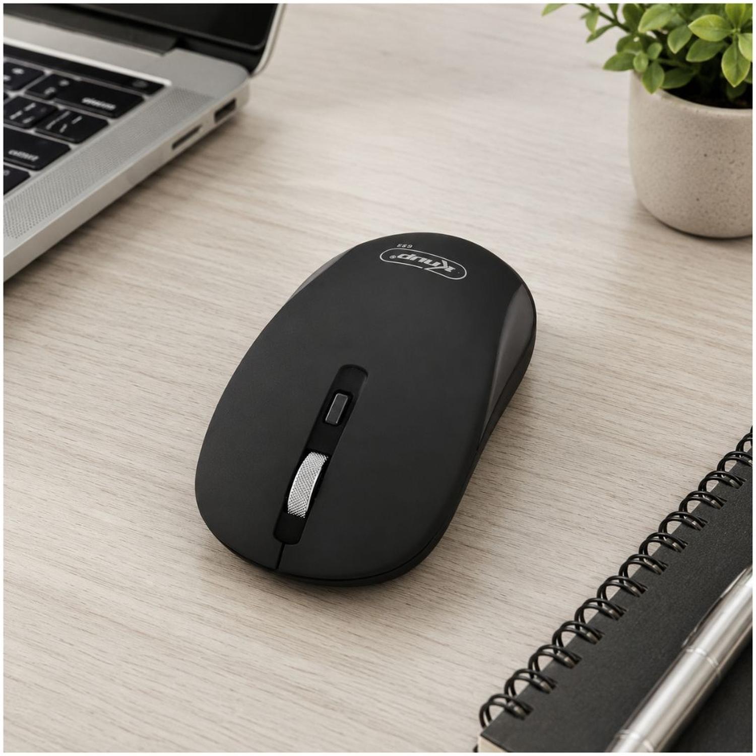 MOUSE INALÁMBRICO RECARGABLE KNUP G53 SILENCIOSO BLUETOOTH Y 2.4G LAPTOP PC TAMAÑO M - 3
