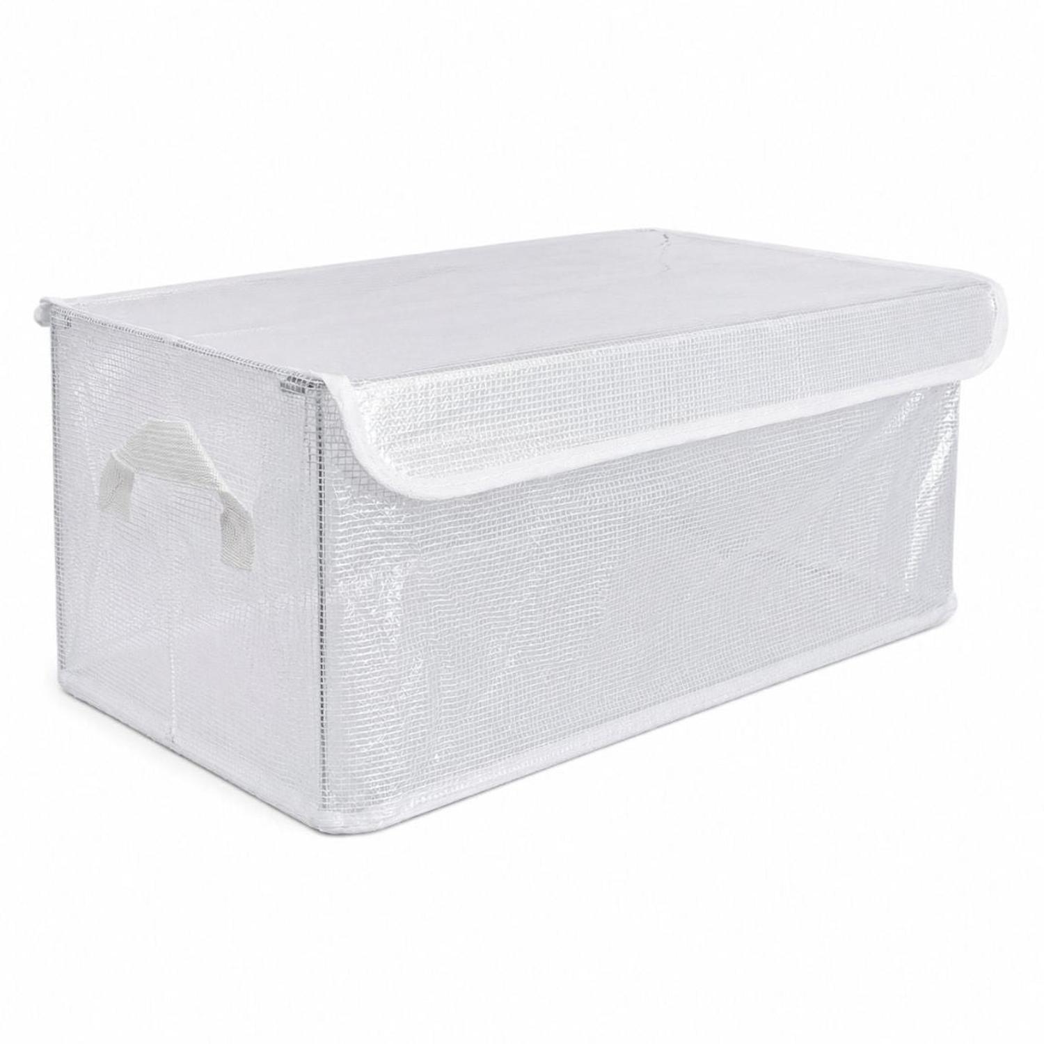 PACK X2 CAJAS ORGANIZADORAS DE ROPA MULTIUSOS PLEGABLE TRANSPARENTE CON TAPA - 6